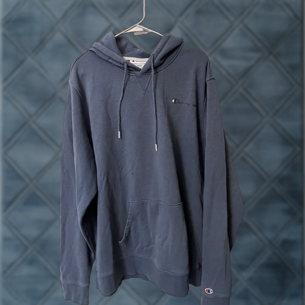 Champion Champion Hoodie Mens 2XL Blue Logo Embroidered Hooded 2XL Pullover Fleece Gym & Training Logo Size US XXL / EU 58 / 5 - 1 Thumbnail