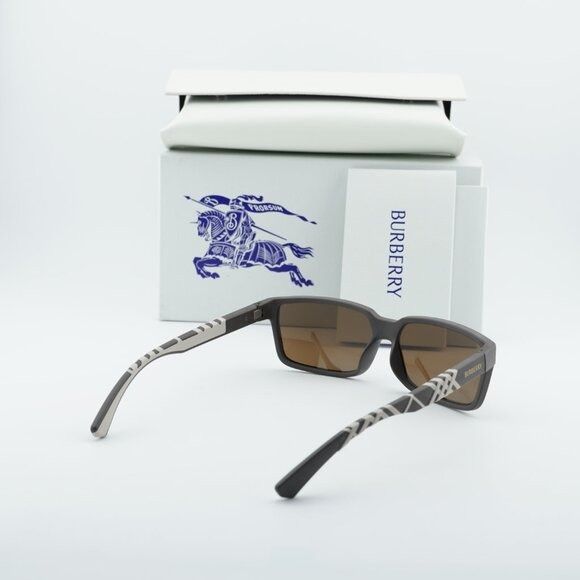 Burberry Burberry BE4495D 423473 Sunglasses Brown Rectangle Frame Size ONE SIZE - 8 Thumbnail