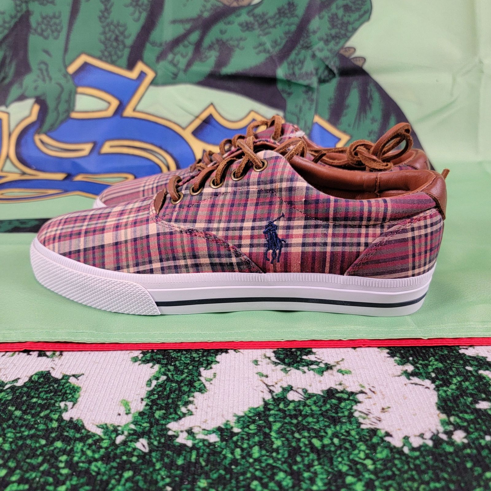 Polo Ralph Lauren Ralph Lauren Polo Vaughn Boat Deck Shoes Wine Plaid Sz 8D Size US 8 / EU 41 - 2 Thumbnail