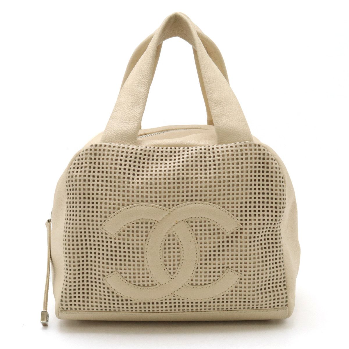 Chanel Chanel Chanel Coco Mark Leather Handbag Beige Leather Handbag in Good Condition Size ONE SIZE - 1 Thumbnail