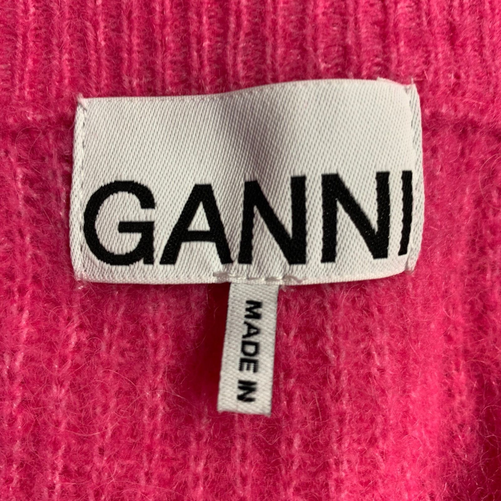 Ganni GANNI M Hot Pink Alpaca Blend Rhinestones Cropped Cardigan Size M / US 6-8 / IT 42-44 - 5 Thumbnail
