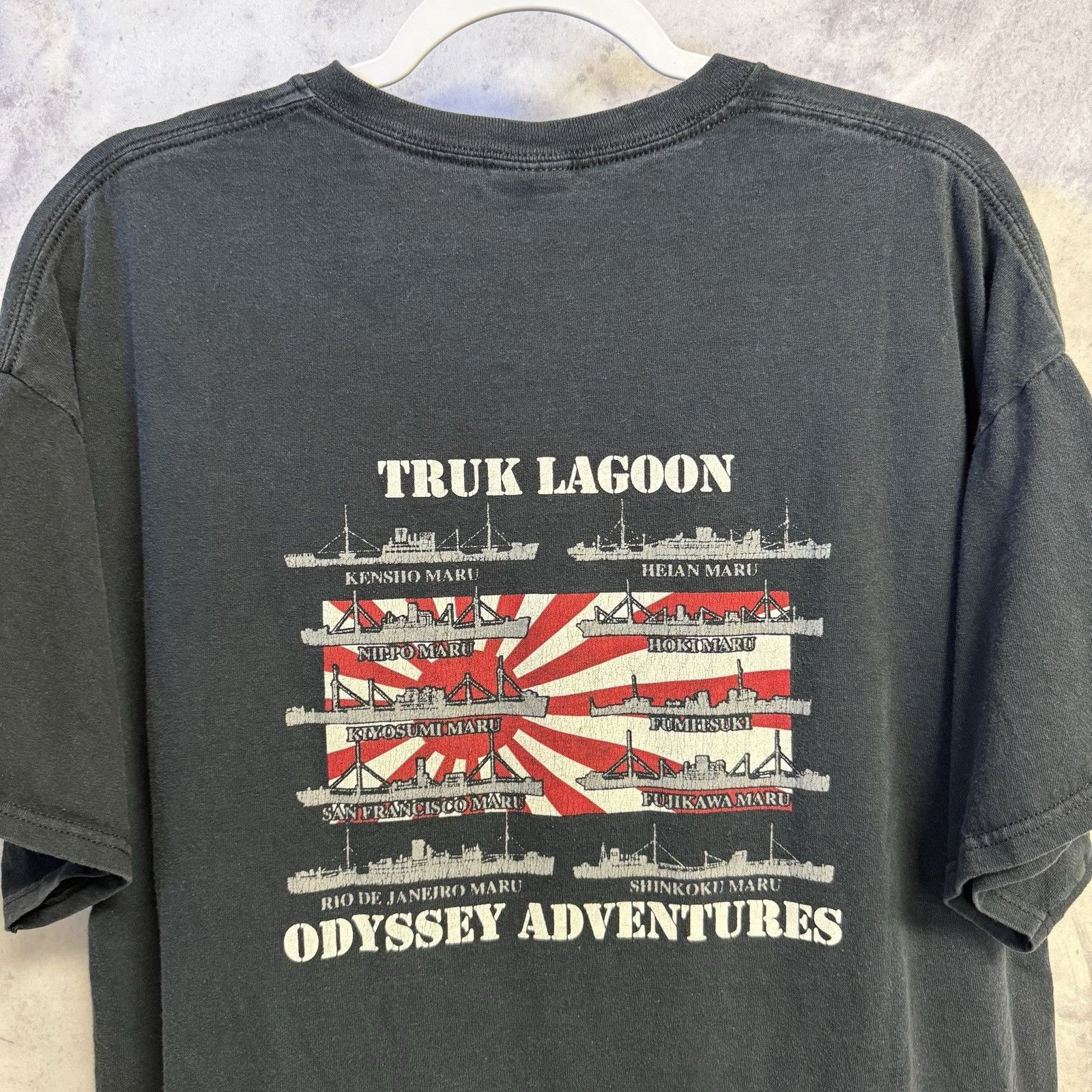 Vintage Odyssey Adventures Truk Lagoon Battle Ship T Shirt XL 23x28 Size US XL / EU 56 / 4 - 1 Thumbnail