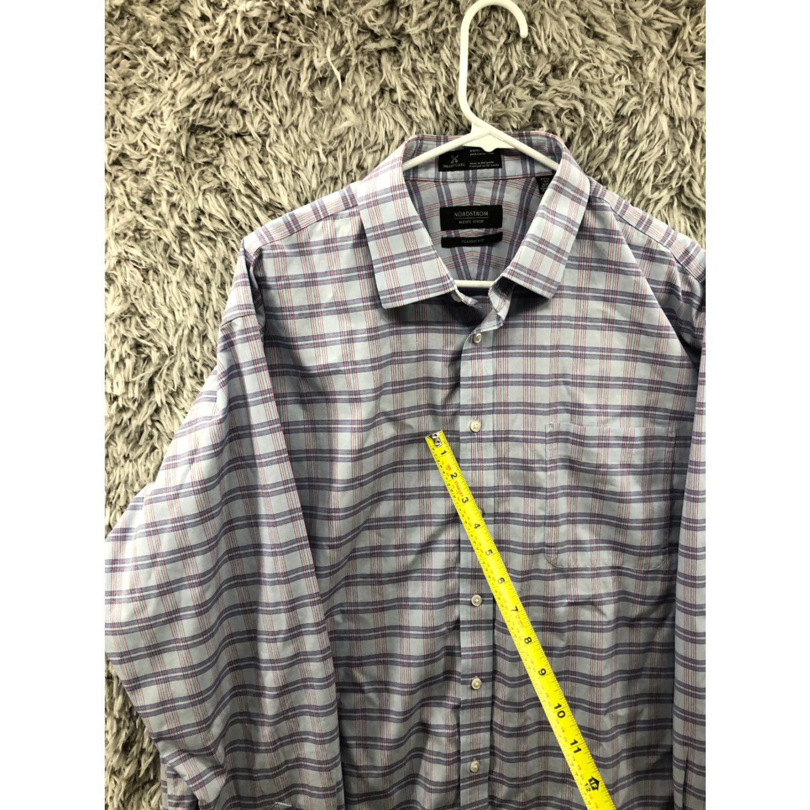 Nordstrom Nordstrom Shirt Mens 37 Multicolor Plaid Long Sleeve Button-Up Spread Collar Size 17.5 Regular Knit Polyester Casual Classic Modern Outdoor Mens Size US XXL / EU 58 / 5 - 4 Thumbnail