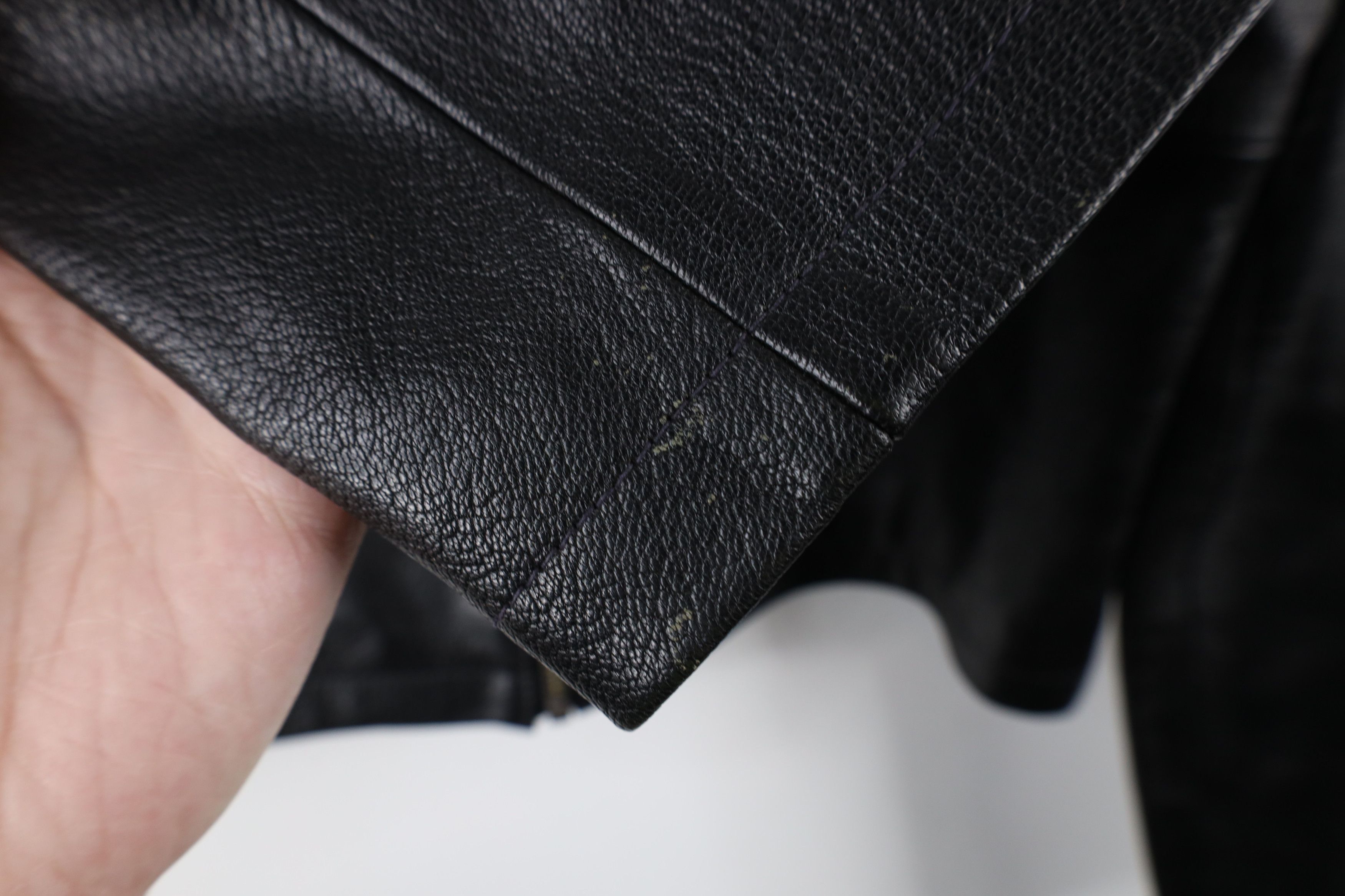 Esprit × Vintage Vintage 90s Esprit Cropped Leather Cafe Racer Bomber Jacket Size XS / US 0-2 / IT 36-38 - 5 Thumbnail