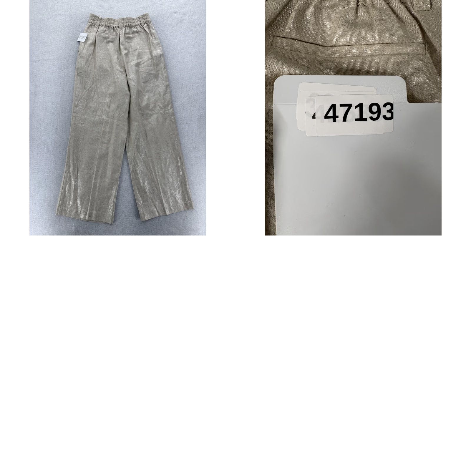 Vintage House Of Harlow 1960 Dress Pants Womens Small Gold Linen Blend Wide-Leg Crop NWT Size 28" / US 6 / IT 42 - 9 Thumbnail