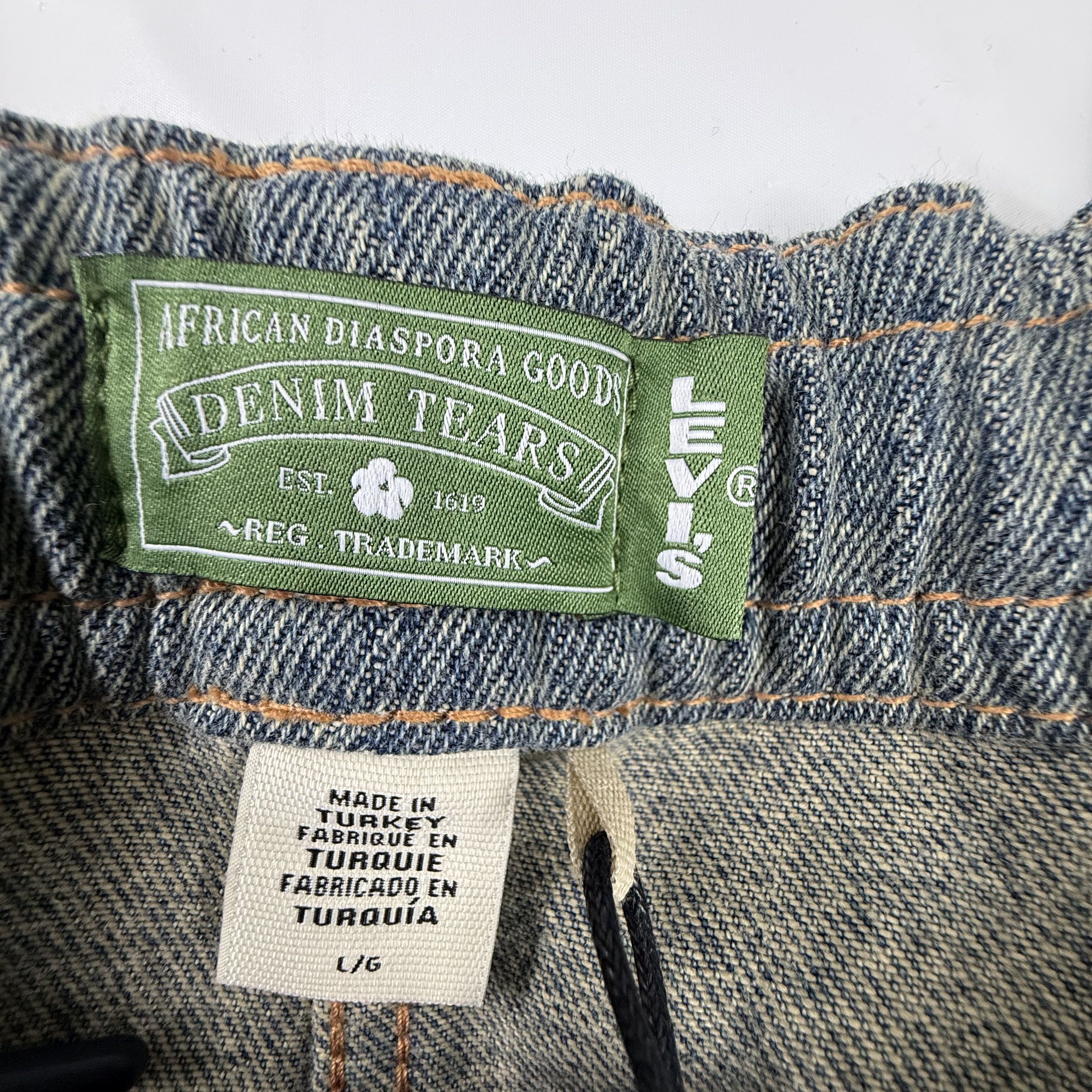 DENIM TEARS × Levi's Levis x Denim Tears ADG Track Pants Grey Indigo Side Stripe Size US 34 / EU 50 - 8 Thumbnail