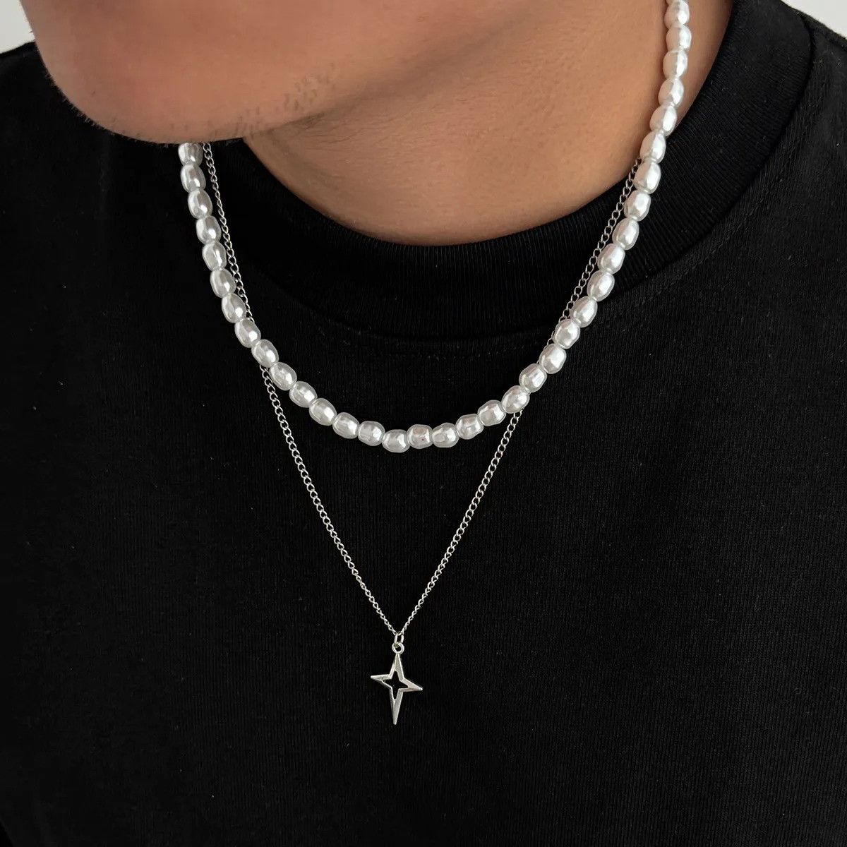 Vintage Pearl Star Chain Necklace Size ONE SIZE - 3 Thumbnail