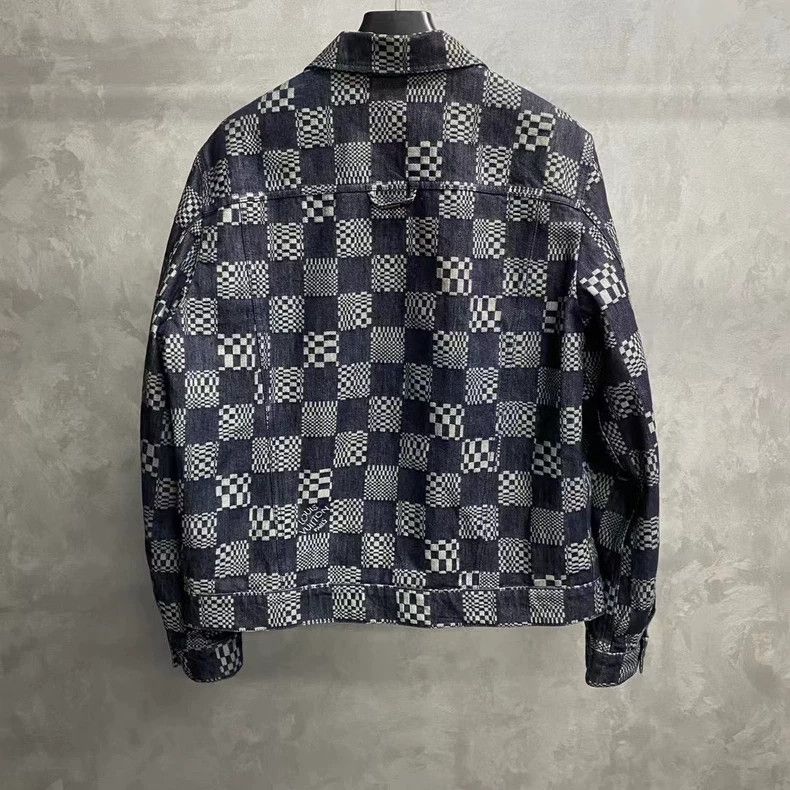Louis Vuitton Louis Vuitton Black and grey checkerboard logo denim jacke Size US L / EU 52-54 / 3 - 2 Thumbnail
