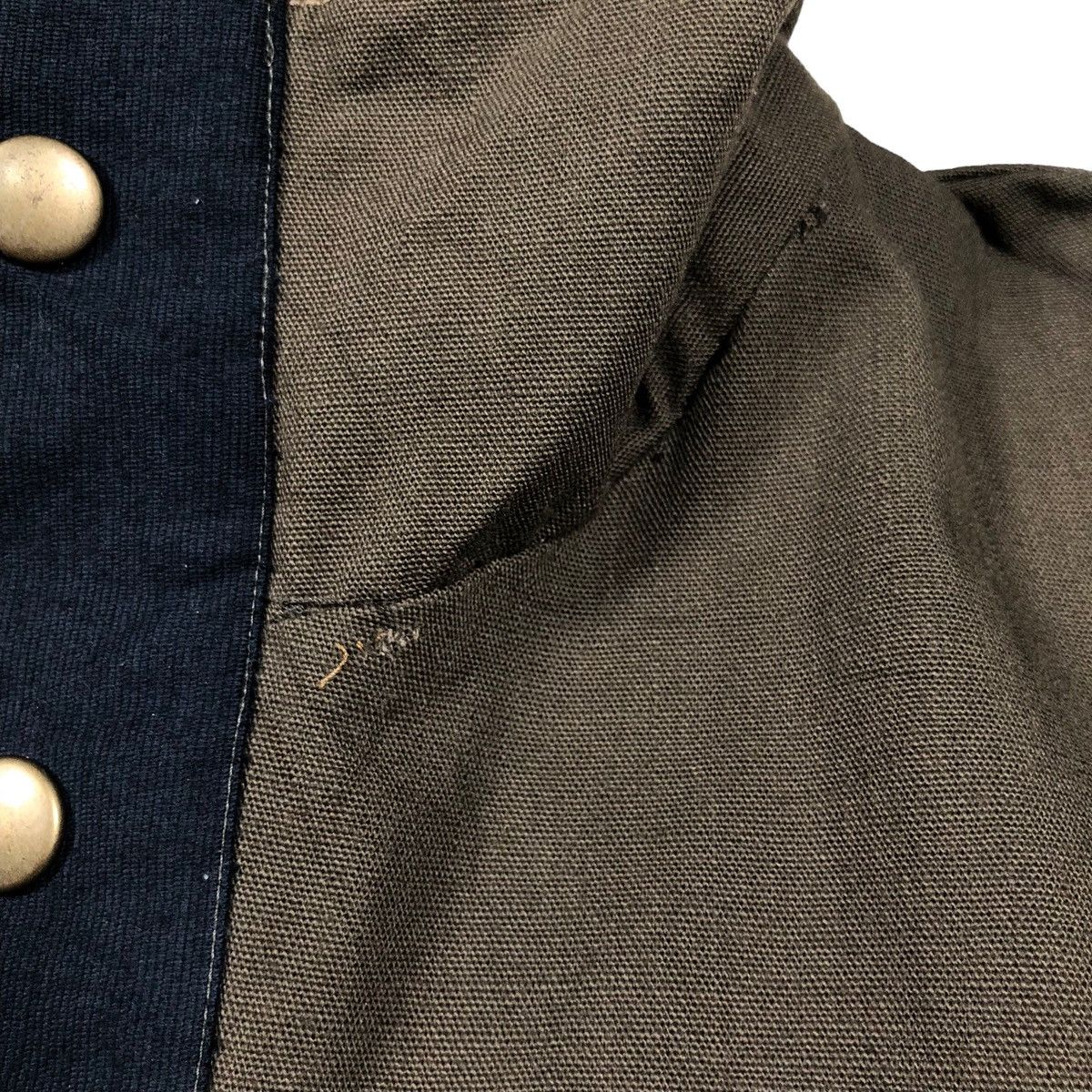 Japanese Brand × Vintage Sun Faded Unknown Smock Cotton Canvas With Leather Pocket Size US S / EU 44-46 / 1 - 17 Thumbnail