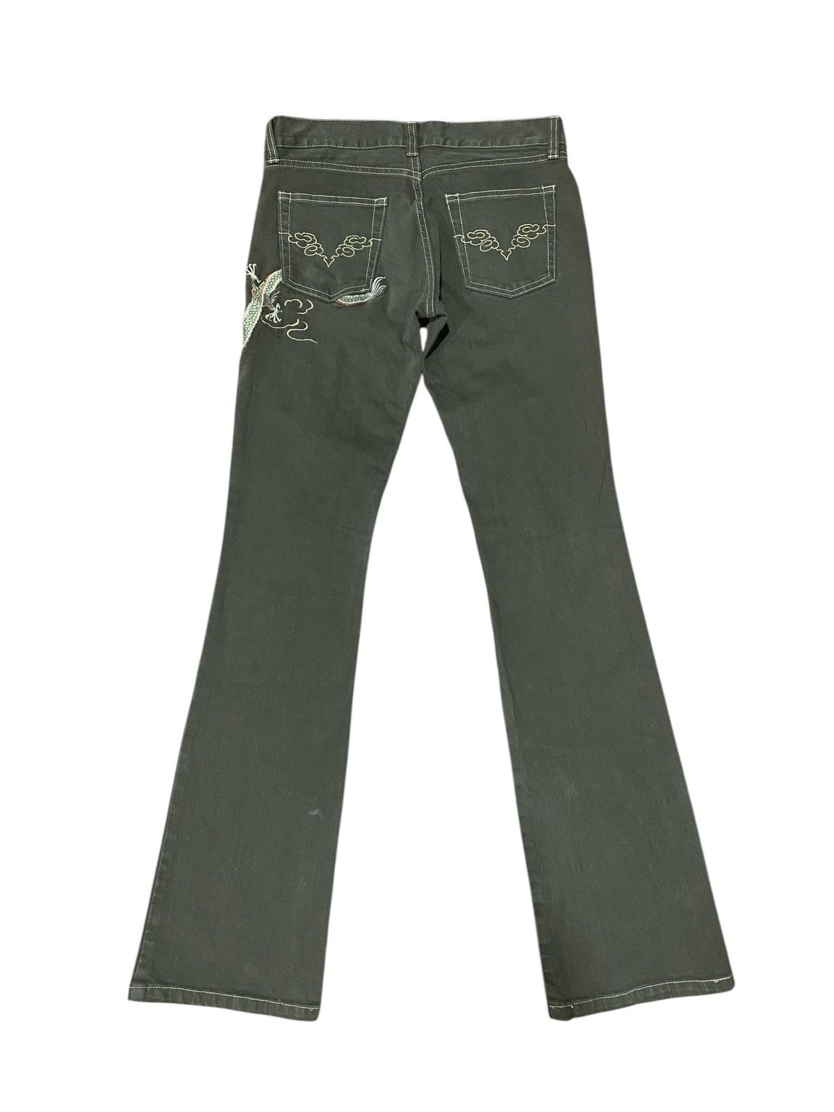 Japanese Brand × Vintage × Vivienne Tam Vintage 90s Vivienne Tam Dragon Embroid Flared Jeans Size 29" - 1 Thumbnail
