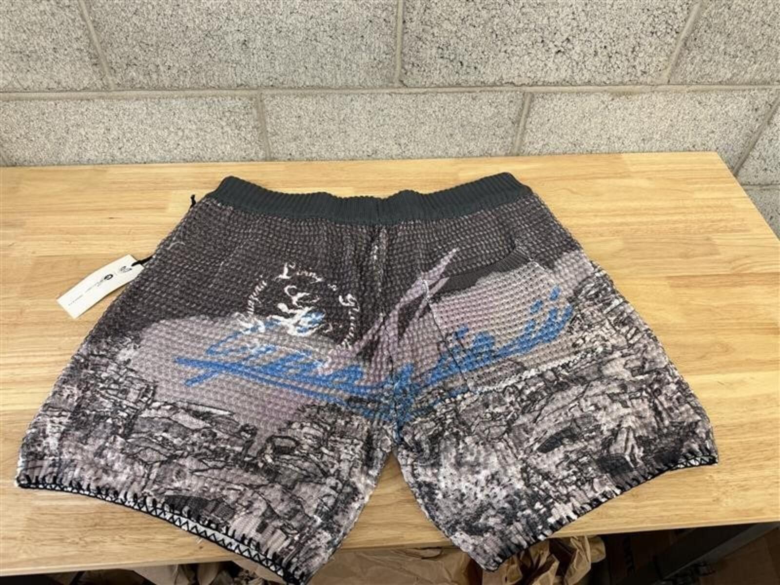 Other 2020s Gunzinii Denim Co Knit Shorts Graphic 2XL NWT Luxury Size US 40 / EU 56 - 2 Thumbnail