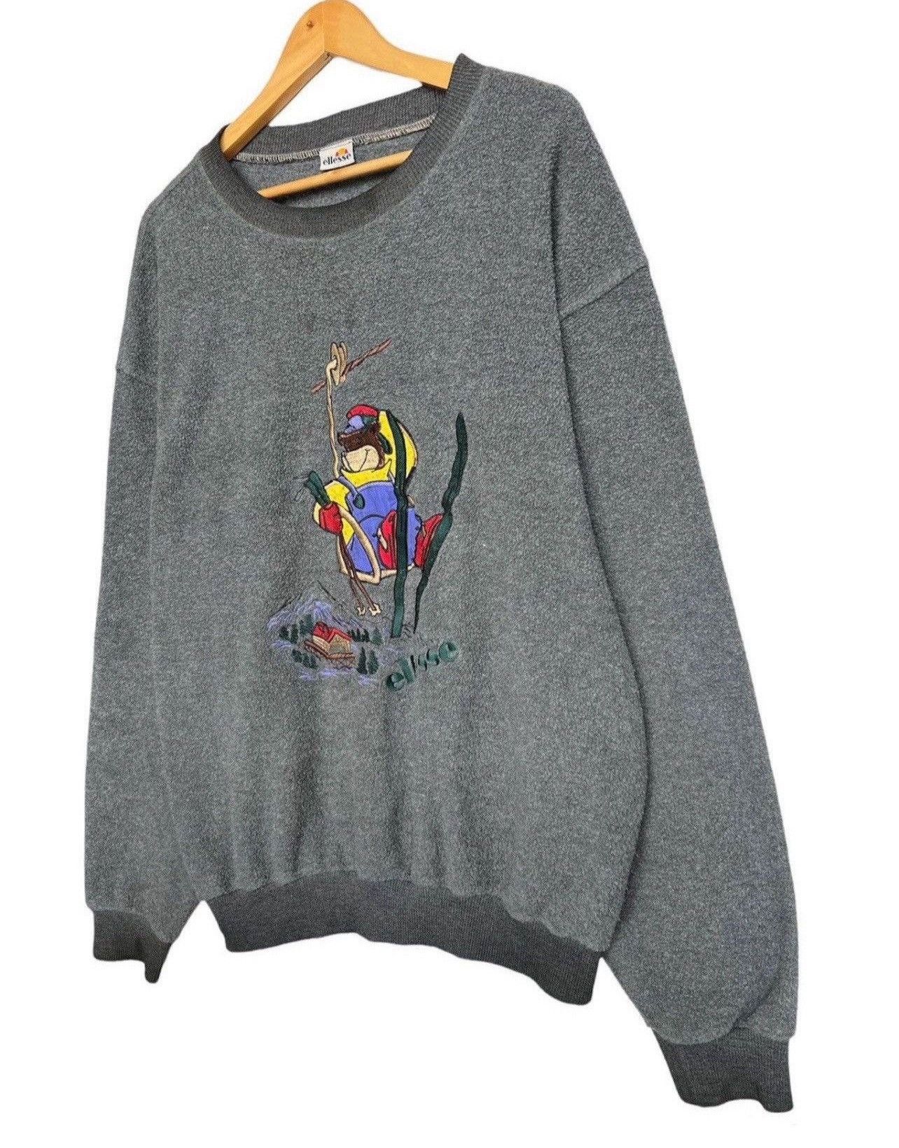 Ellesse × Vintage Rare🔥 Vintage 90's Ellesse Bear Ski Fleece Sweatshirt Size US L / EU 52-54 / 3 - 3 Thumbnail