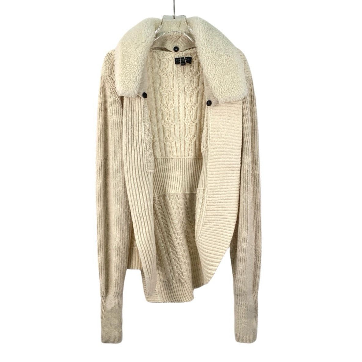 Burberry Burberry Beige Twisted Wool Long Sleeve Knit Cardigan Size S / US 4 / IT 40 - 1 Thumbnail