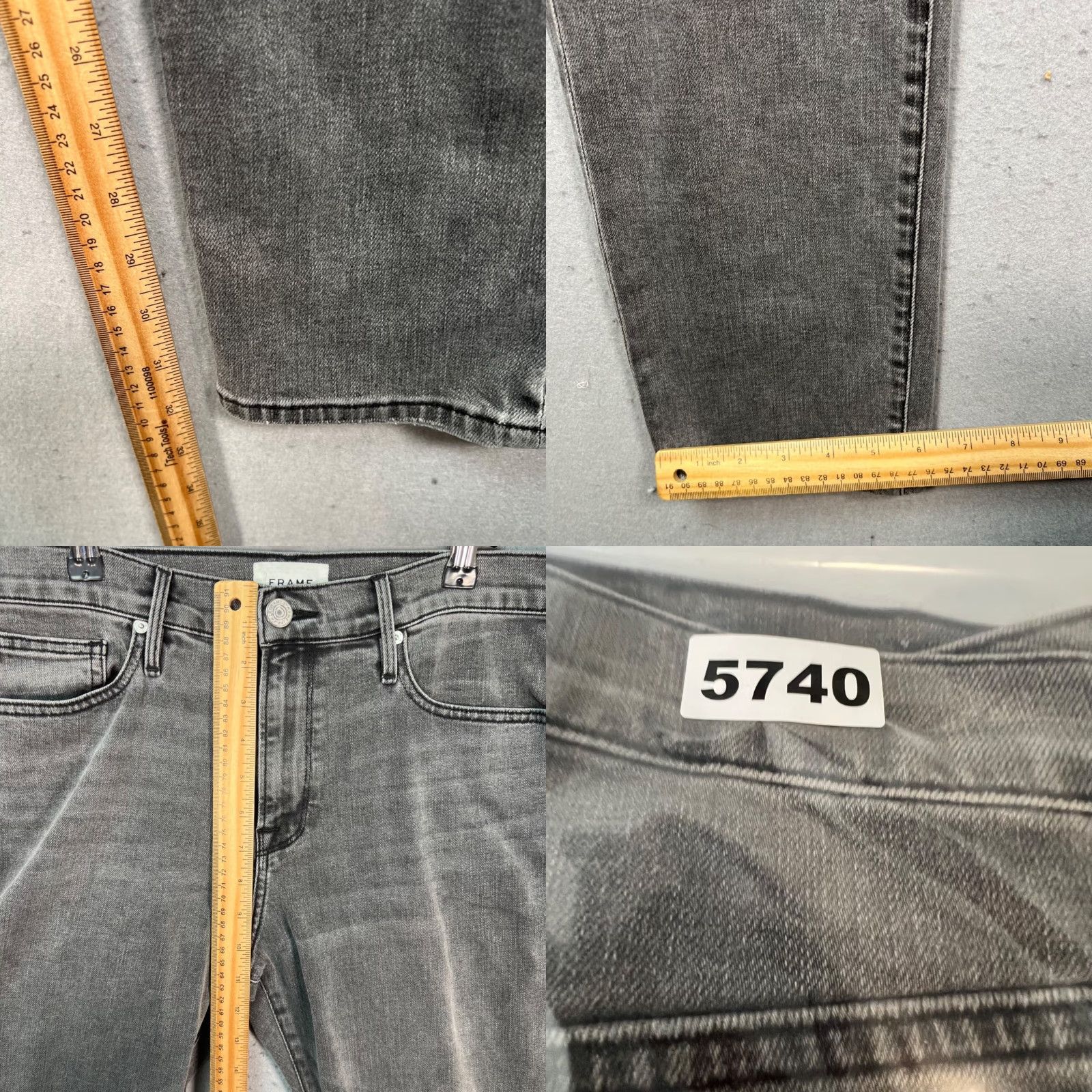Frame Frame Jeans Size 33 Mens Denim 5-Pocket Tapered Zip Fly Cotton Blend Gray Night Sky (Vintage: No) LHomme Athletic Style Size US 33 - 8 Thumbnail