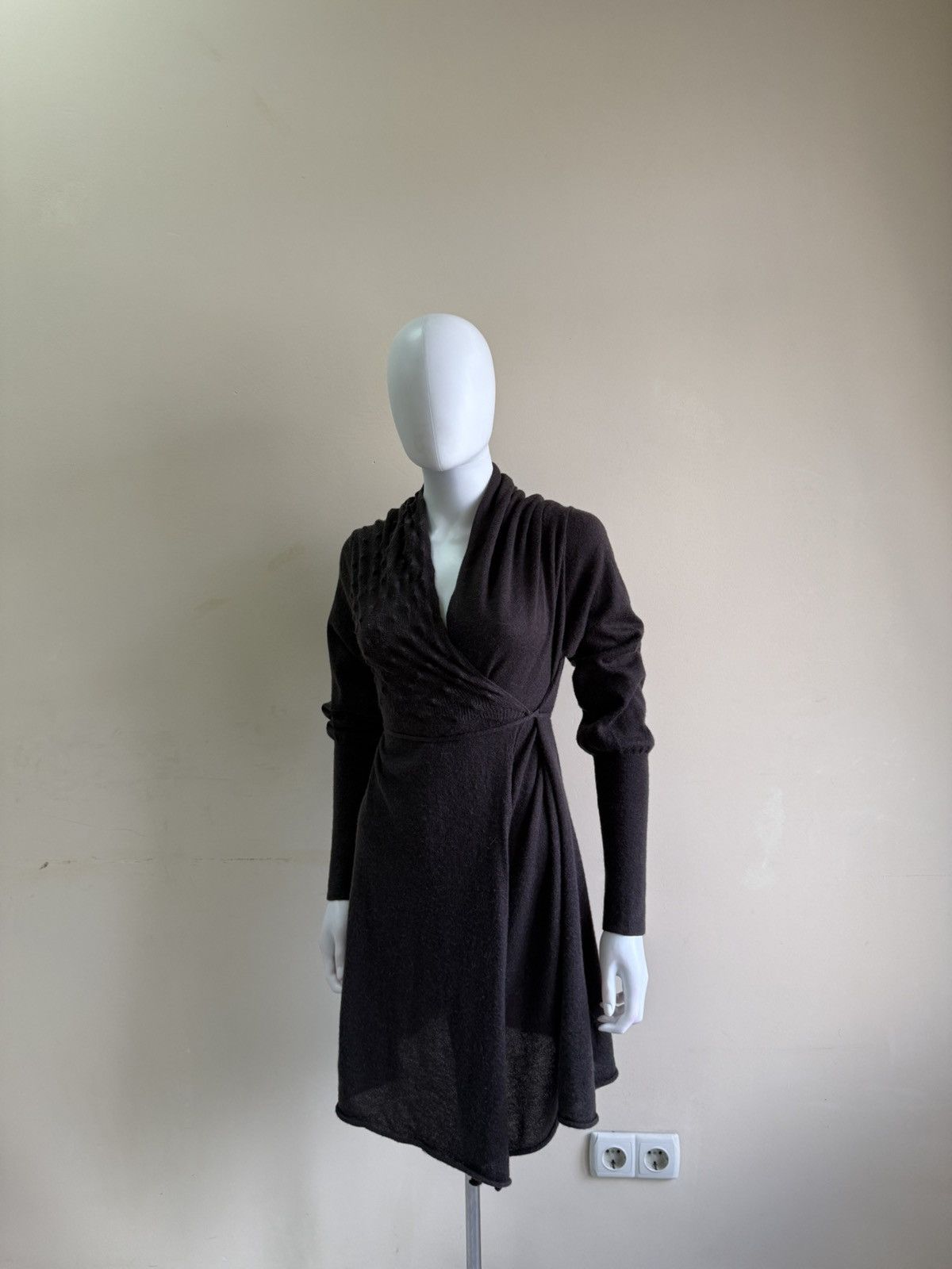 Sarah Pacini Sarah Pacini Baby Alpaca Wool Grey Cardigan One Size Size ONE SIZE - 5 Thumbnail