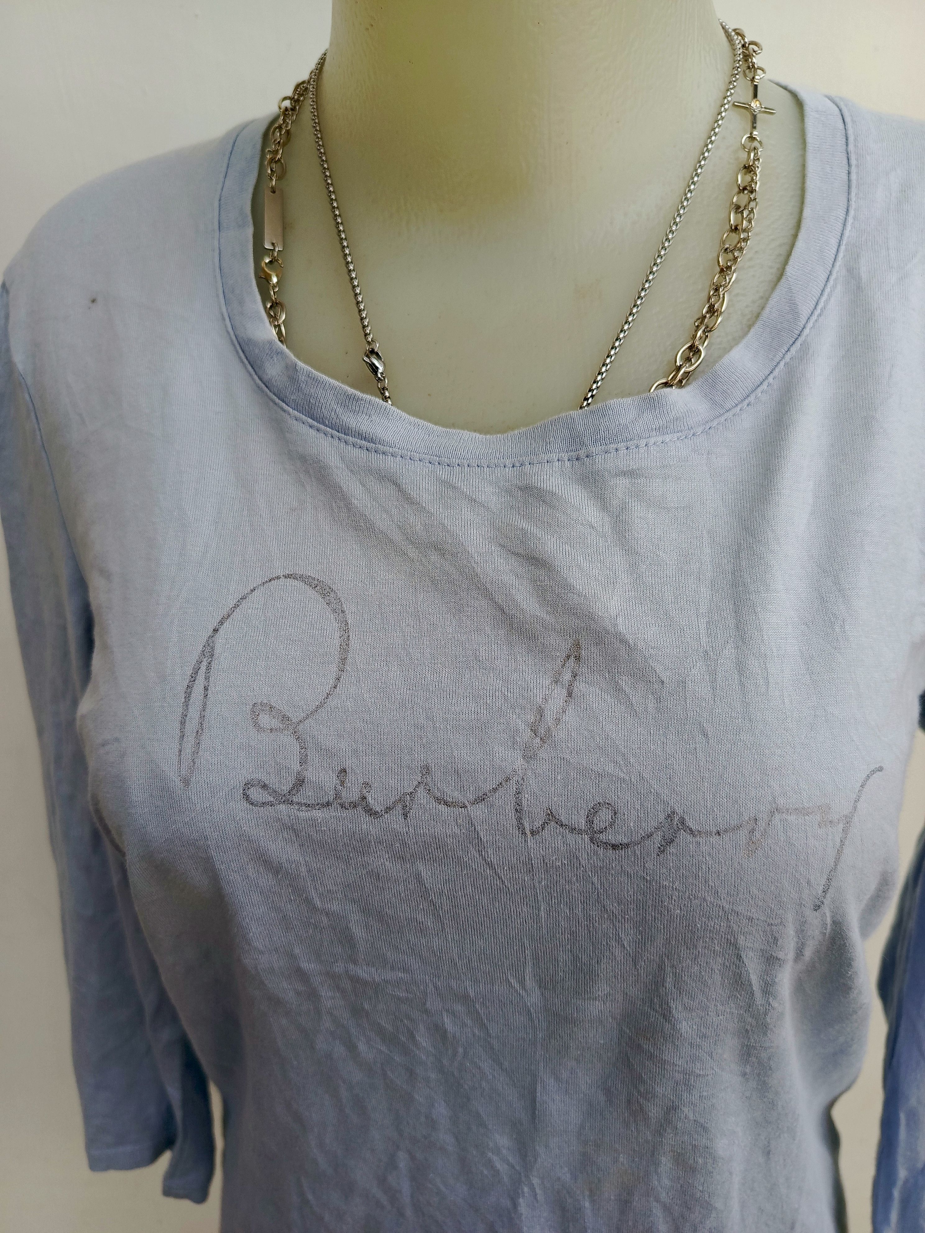 Burberry Burberry London Minimalist Soft Blue 3/4 Sleeve Tee Size S / US 4 / IT 40 - 6 Thumbnail