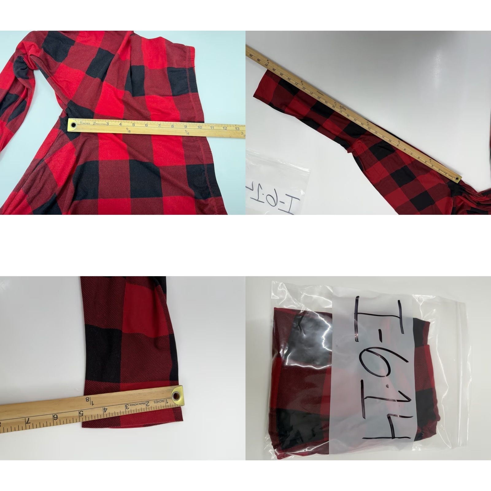 Vintage No Comment Ankle Womens XL Black Leggings Size Red Plaid PullOn Size 40" / US 18 - 8 Thumbnail