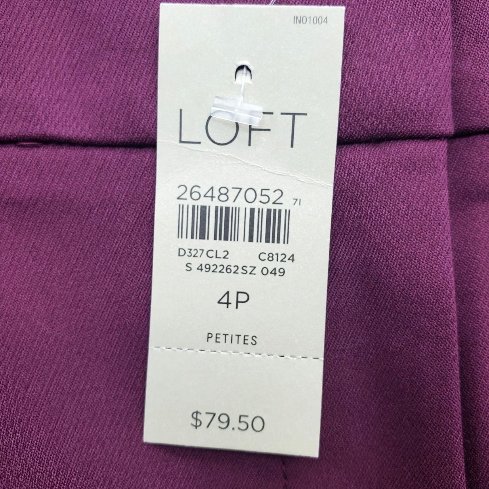 Loft LOFT Womens Purple Stretch Skinny Ankle Pants 4P Button Hem Outdoor Casual Formal Size 27" / US 4 / IT 40 - 7 Thumbnail