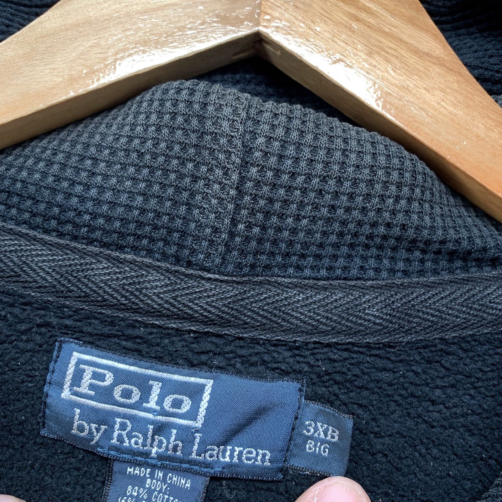 Polo Ralph Lauren Polo Ralph Lauren Zip Hoodie Sweatshirt Mens 3XB Big Black Thermal Hooded Size US XXL / EU 58 / 5 - 5 Thumbnail