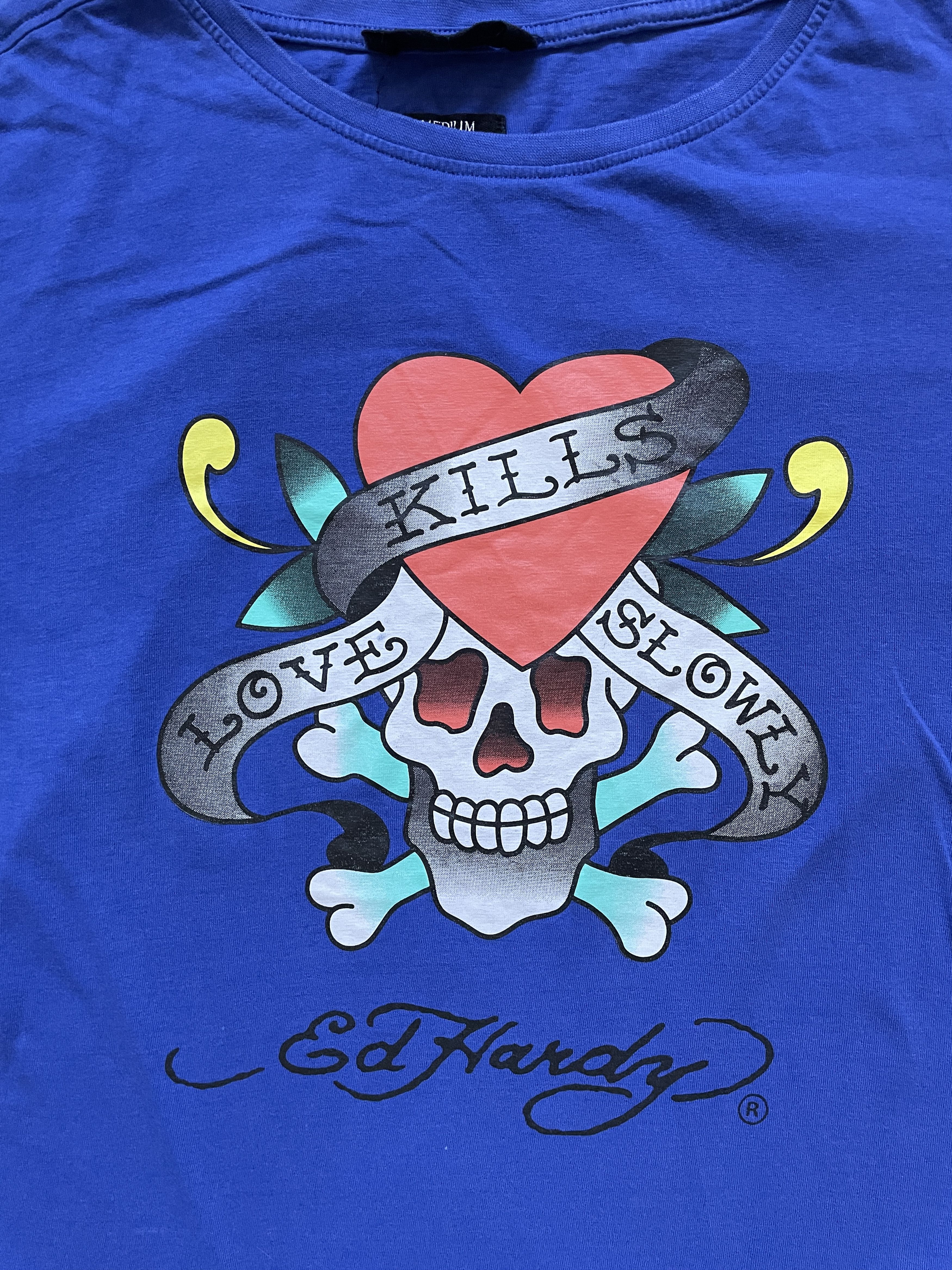 Christian Audigier ED HARDY Y2K BLUE CHRISTIAN AUDIGIER TEE Size US M / EU 48-50 / 2 - 2 Thumbnail