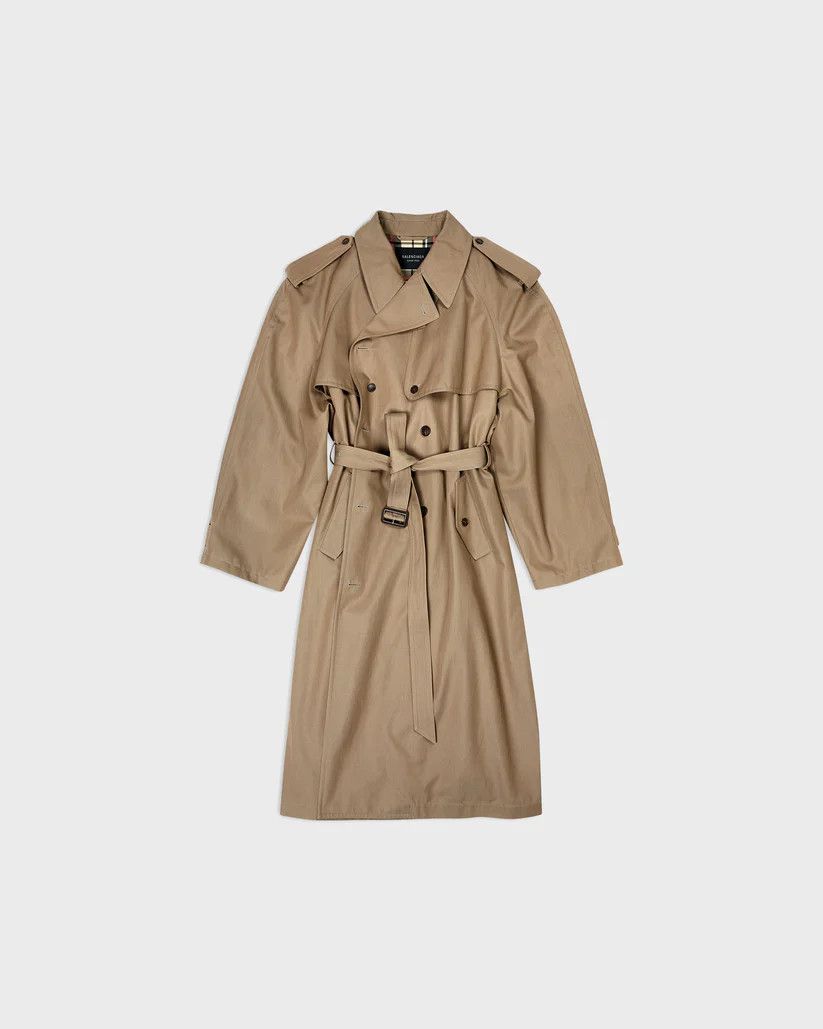 Balenciaga oc11z0825 Oversized Trench Coat in Beige Size XS / US 0-2 / IT 36-38 - 1 Thumbnail