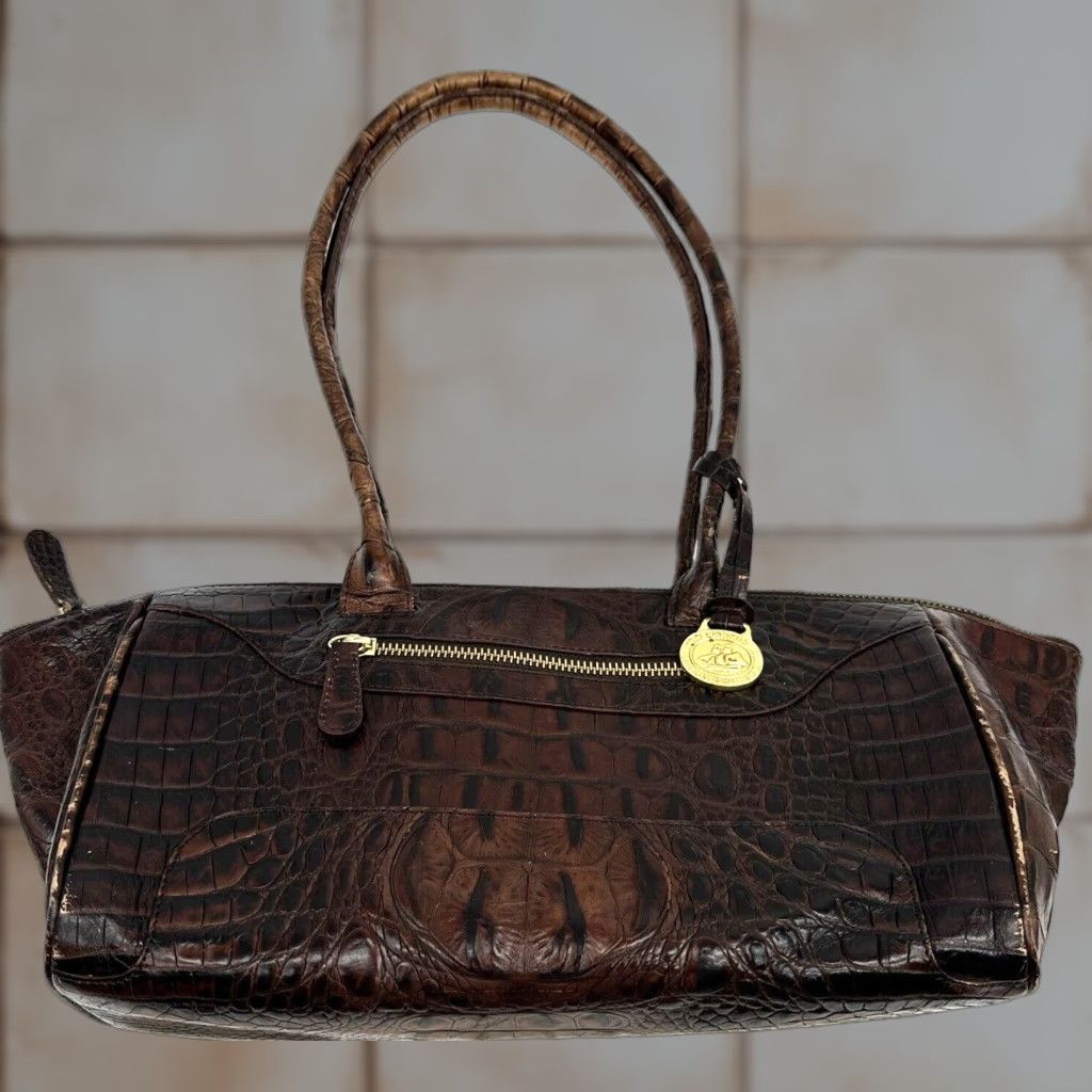 BRAHMIN BRAHMIN Handbag Doctors Bag Alligator Crocodile Print Italian Leather Vintage Crocodile Tote Women Bags Mens? No. Size ONE SIZE - 1 Thumbnail