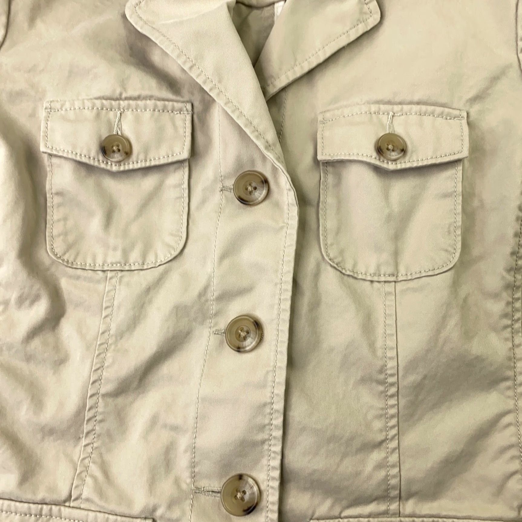 Eddie Bauer Vintage Eddie Bauer Women's Jacket Cotton Twill Size 6 Beige Casual Formal Outerwear Size M / US 6-8 / IT 42-44 - 6 Thumbnail