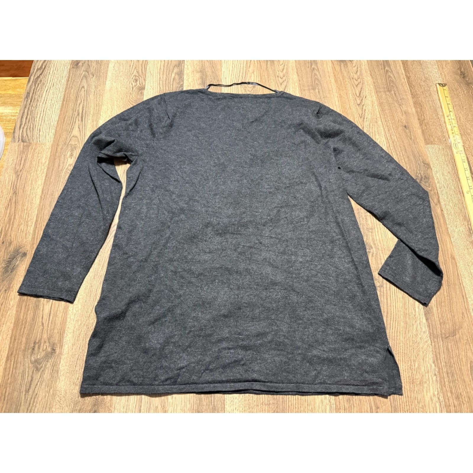 Vintage Cable & Gauge Shirt Women XL Gray Gold Long Sleeve V-neck Womens Size XL / US 12-14 / IT 48-50 - 2 Thumbnail