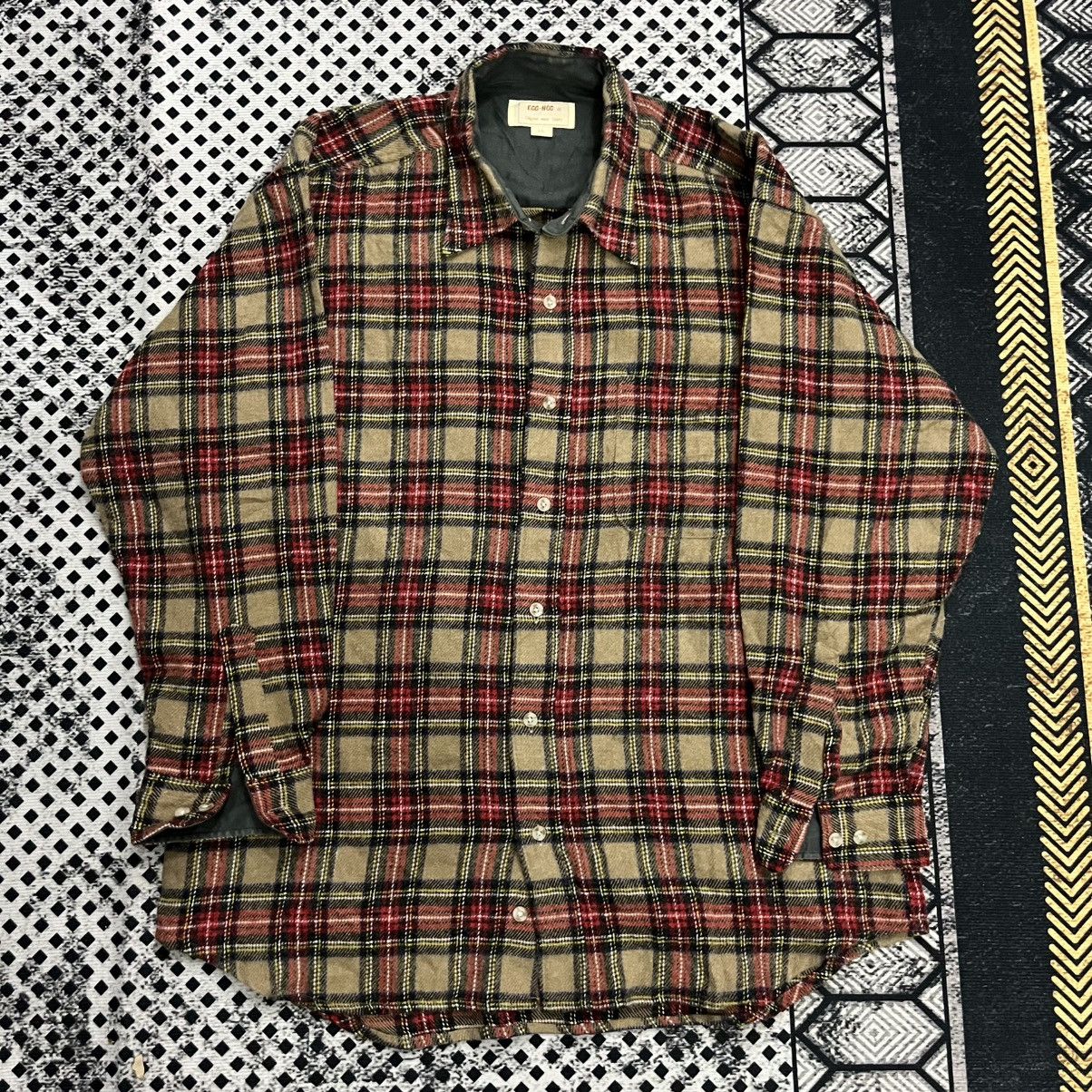 Ego Tripping × Flannel 💥Egg Nog Vintage 90s Wool Tartan Flannel Size US L / EU 52-54 / 3 - 5 Thumbnail