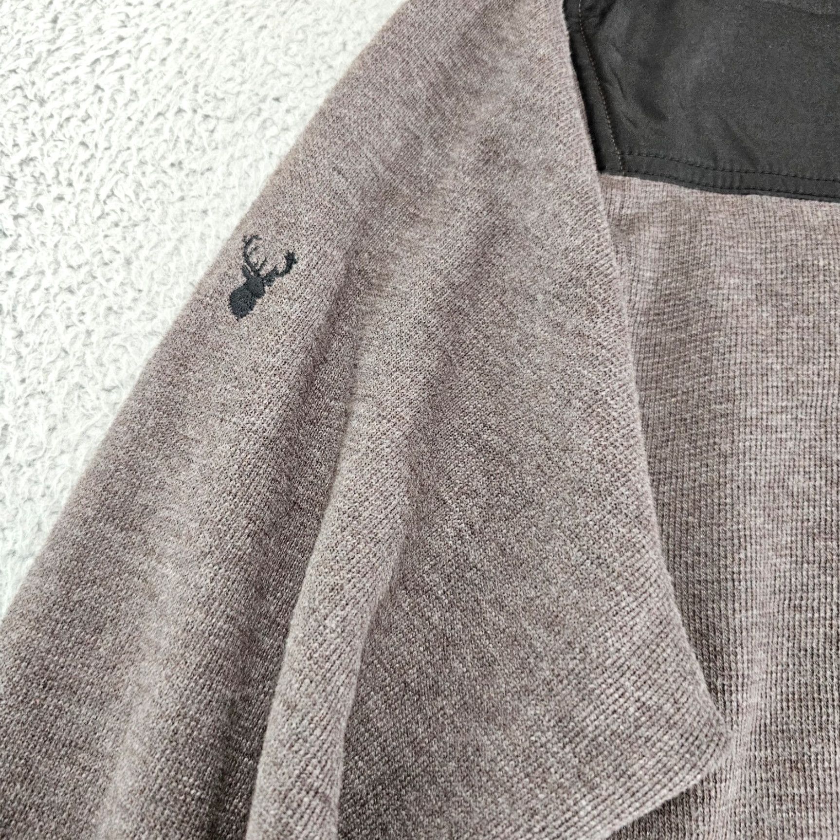 Vintage Viyella Mens Sweater Knit Pullover 1/4 Zip Mock Neck Brown Taupe Long Sleeve Regular Size M Weather Size US M / EU 48-50 / 2 - 7 Thumbnail