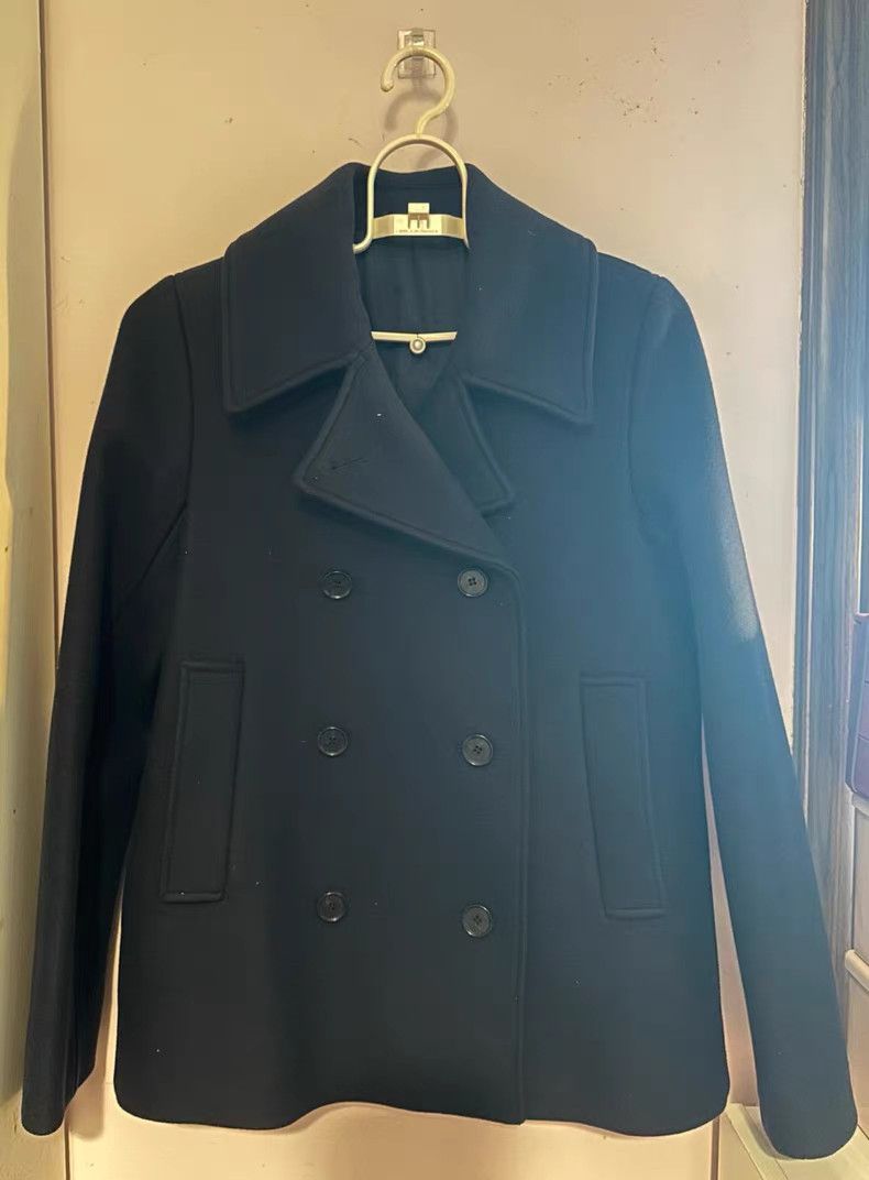 Cos COS Navy Blue Wool Blend College Style Coat。Q9 Size M / US 6-8 / IT 42-44 - 1 Thumbnail