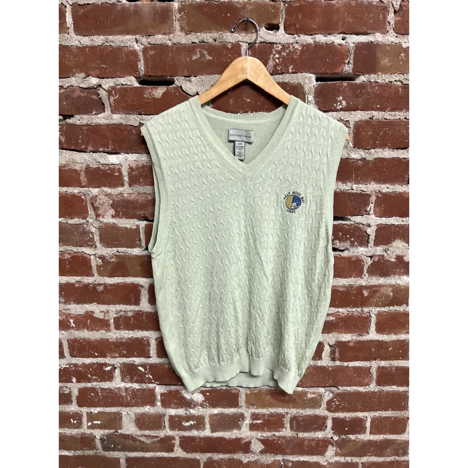 Cutter & Buck Cutter & Buck Mens Silk Sweater Vest Knit V-Neck Sleeveless Golf Green M Size US M / EU 48-50 / 2 - 2 Thumbnail