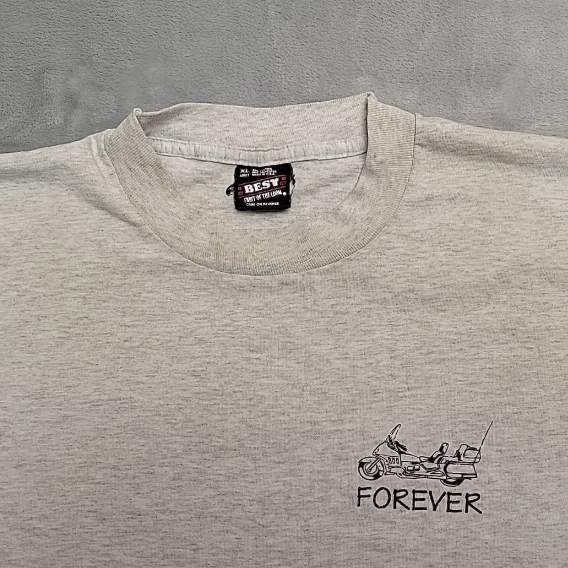 Fruit Of The Loom VTG Motorcycle Shirt Men XL Gray Forever Biker Made In The USA Single Stitch Tee Shirt Mens XL Gray Motorcycle Forever Biker Made In USA Tee Size US XL / EU 56 / 4 - 2 Thumbnail