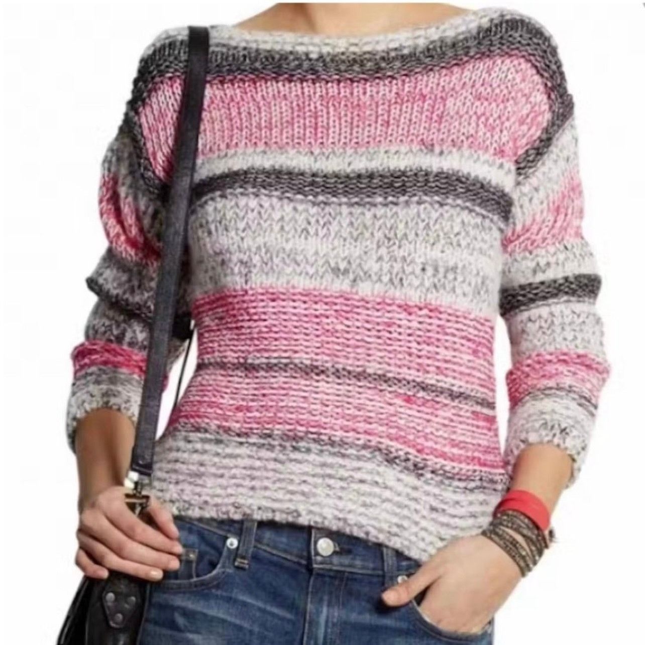 Isabel Marant Etoile Isabel Marant Pit Striped Bateau Sweater in Fuchsia Size S / US 4 / IT 40 - 1 Thumbnail