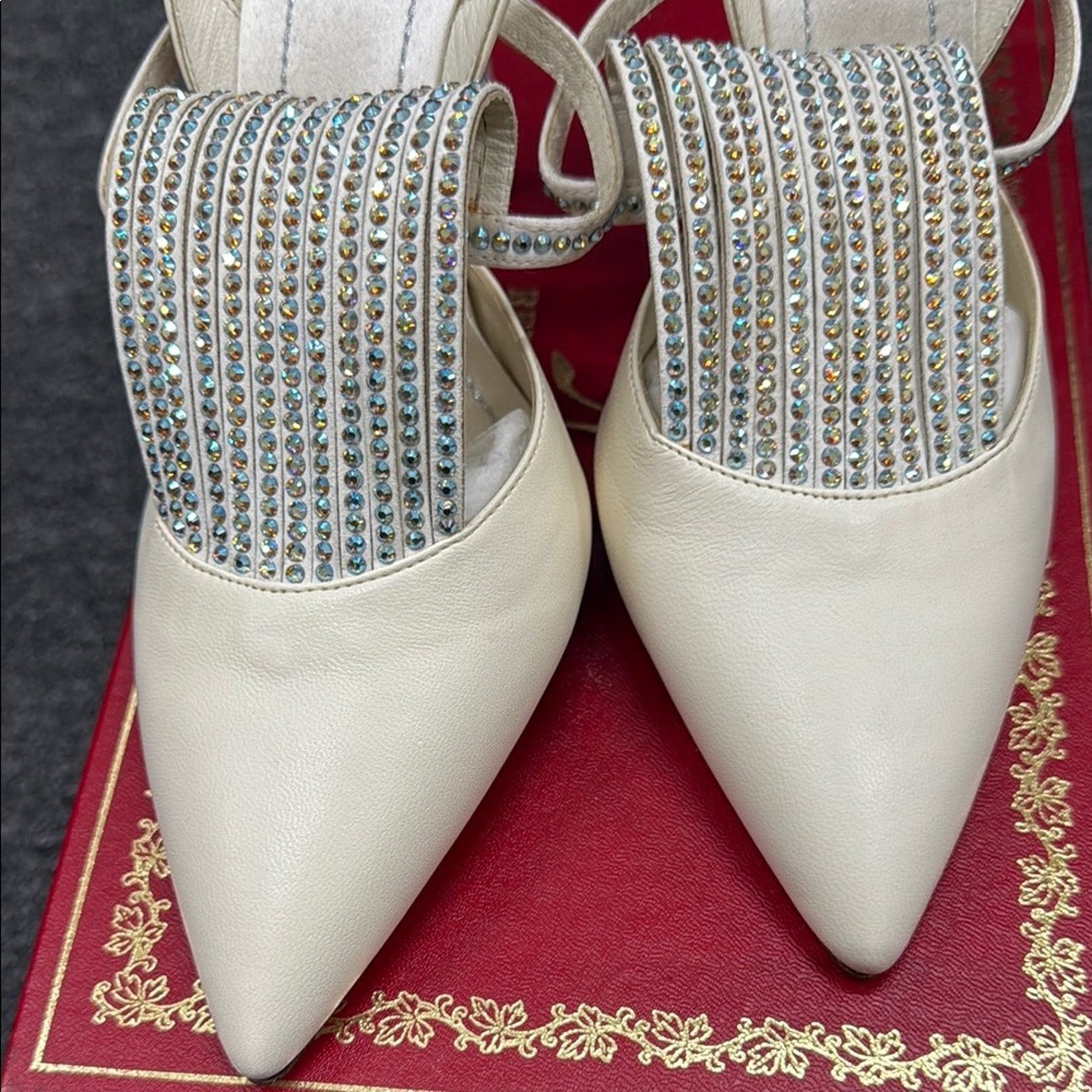 Rene Caovilla NWT Rene Caovilla Cream and Silver Womens Shoes Size 37 US 7 Size US 7 / IT 37 - 2 Thumbnail