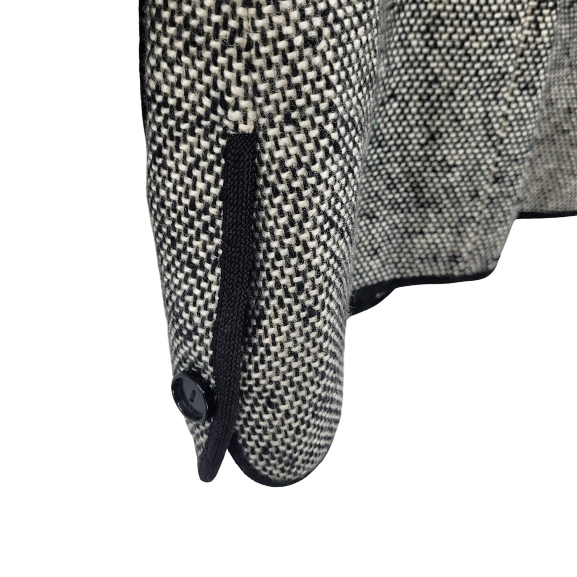 Vintage Vtg 70s Petite Tweed Long Line Coat Sz PS Black White Contra Size S / US 4 / IT 40 - 10 Thumbnail