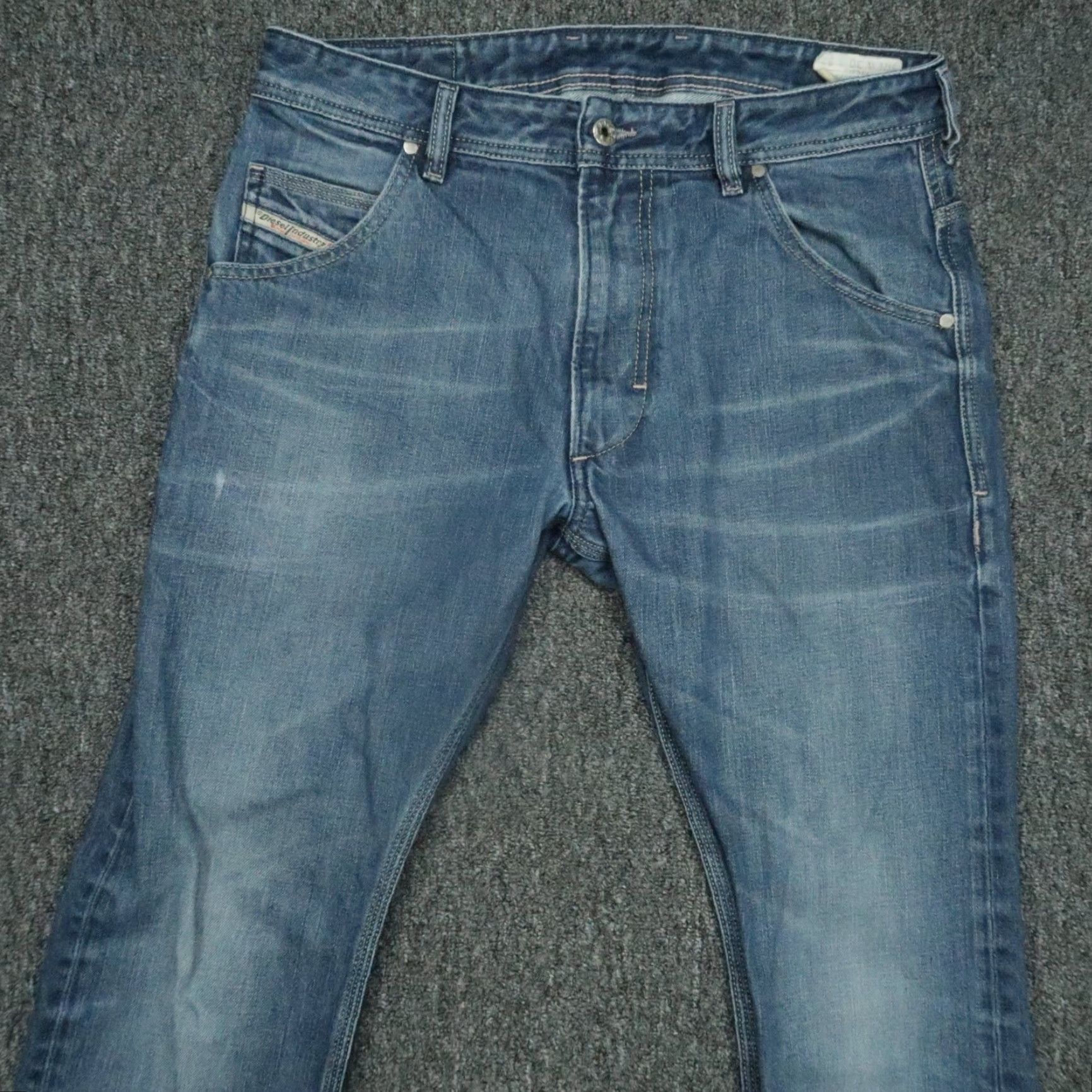 Diesel Diesel Jeans 31x32 Blue Krooley Slim Carrot 5 Pocket Whiskered Mens Size US 31 - 2 Thumbnail