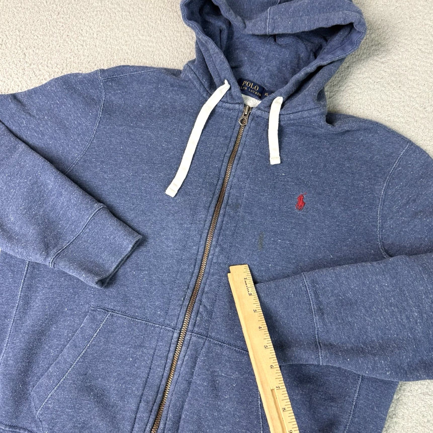 Polo Ralph Lauren VINTAGE Polo Ralph Lauren Hoodie Mens XL Blue Full Zip Pony Heavyweight Sweatshirt Red* Size US XL / EU 56 / 4 - 6 Thumbnail