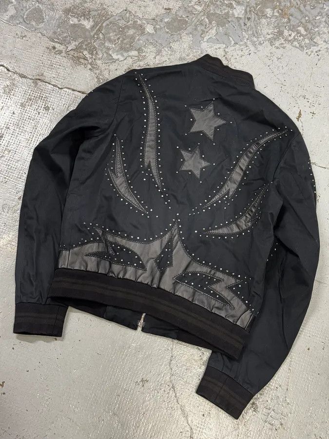 Just Cavalli 2010s Cavalli Black Studded Star Bomber Jacket Size US M / EU 48-50 / 2 - 6 Thumbnail