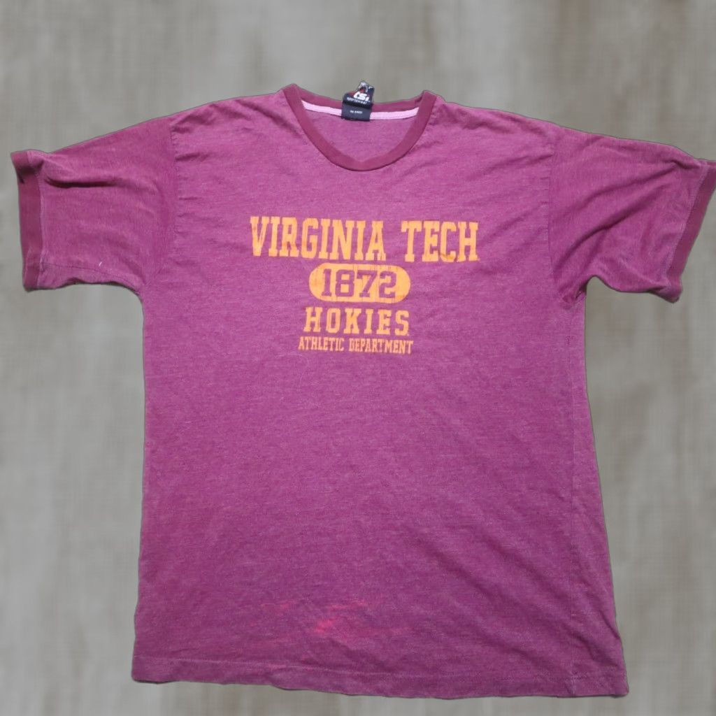 Vintage VIRGINIA TECH Hokies VT VA Burgundy Red Tee Shirt Adult Men's M White Shirt VT Hokies Mens M White Size US M / EU 48-50 / 2 - 1 Thumbnail