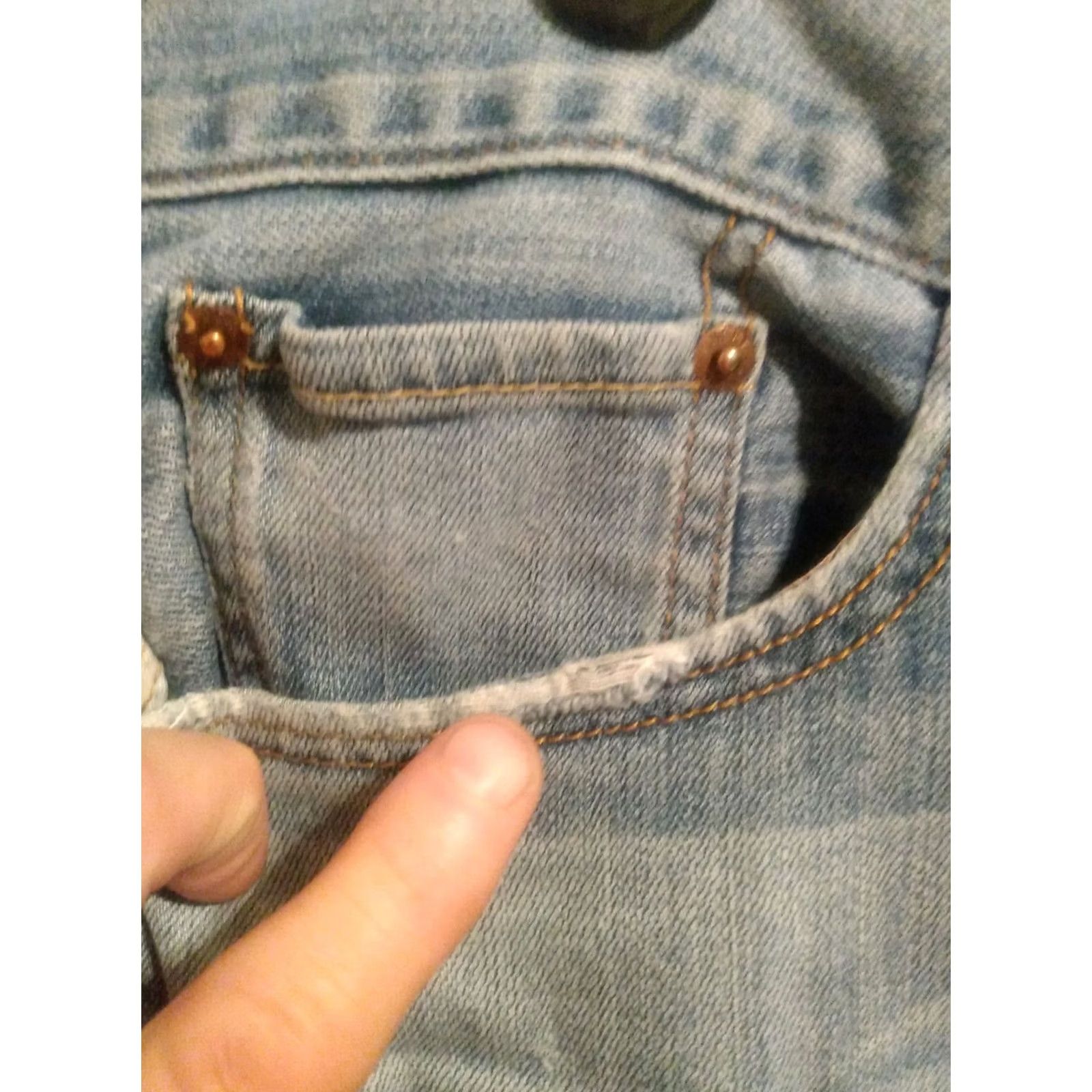 Lucky Brand Lucky Brand Jeans 38" X 27" Blue Cotton Denim Straight Leg 5-Pocket Design Regular Mens XS? (adjusted) Size US 38 / EU 54 - 5 Thumbnail