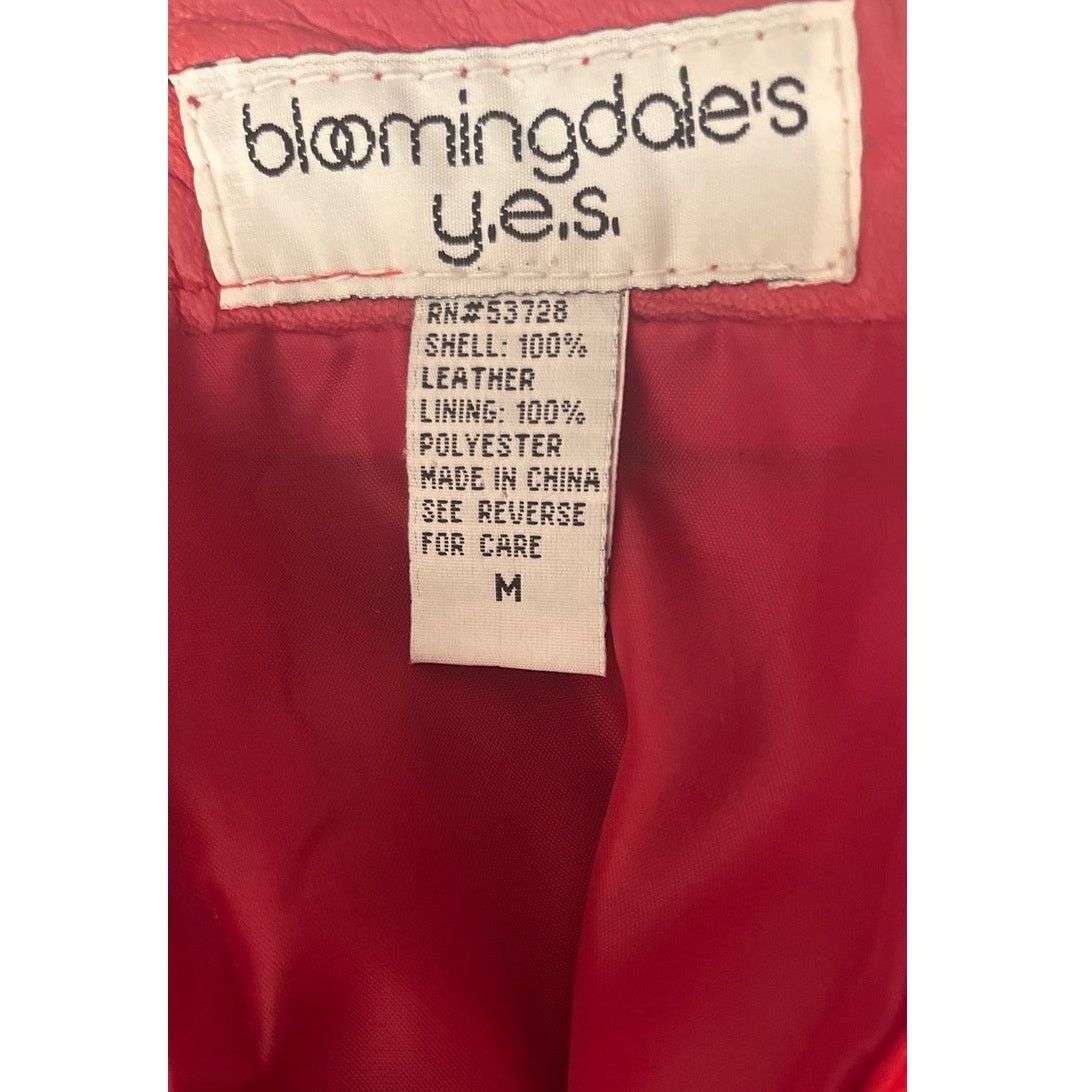 Other Vintage 80s Bloomingdale's y.e.s. Red Leather Skirt -Size: M Size 30" / US 8 / IT 44 - 4 Thumbnail