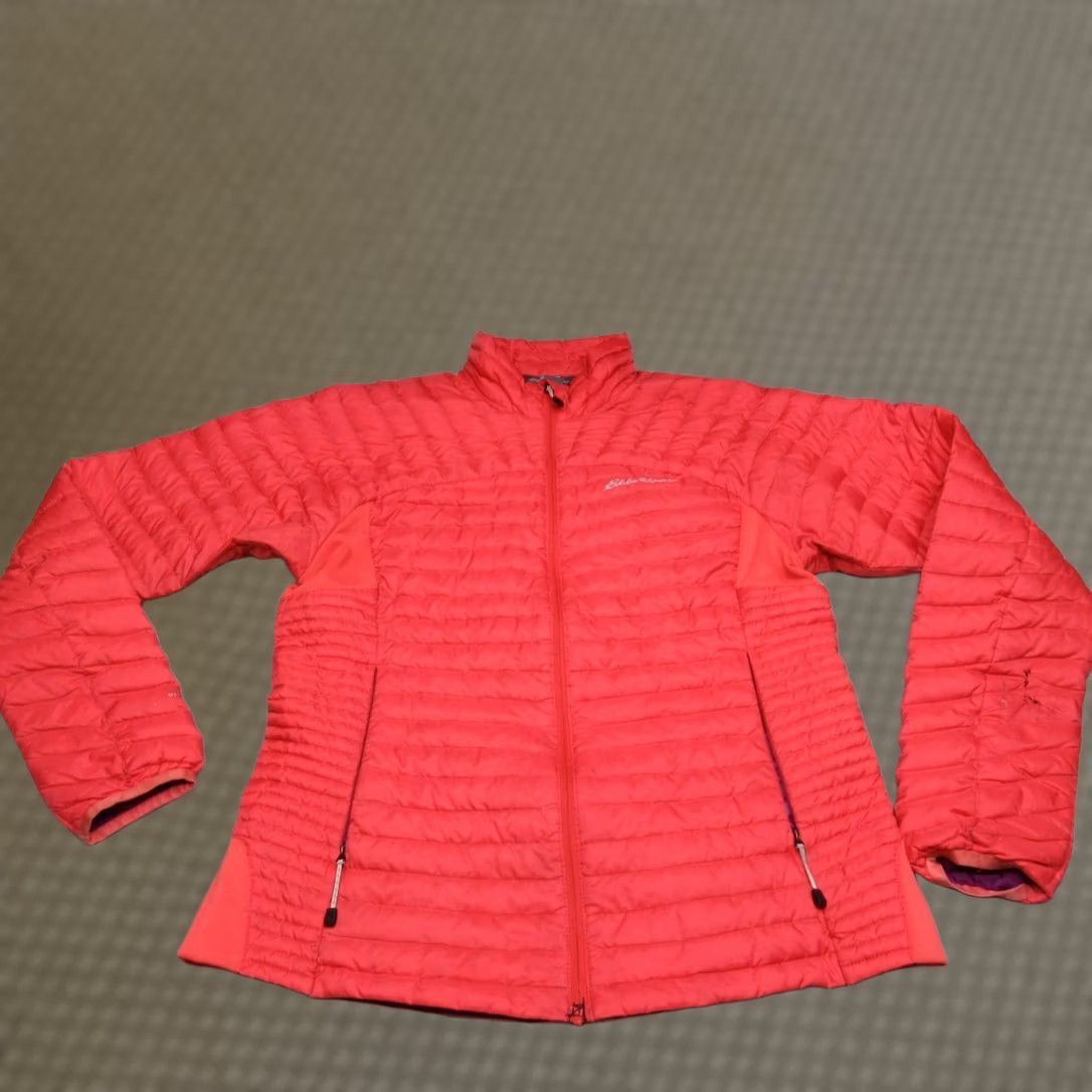 Eddie Bauer Eddie Bauer Down Jacket Women M Orange Quilted Puffer Coat Zip Front Mid-Length Size M / US 6-8 / IT 42-44 - 1 Thumbnail