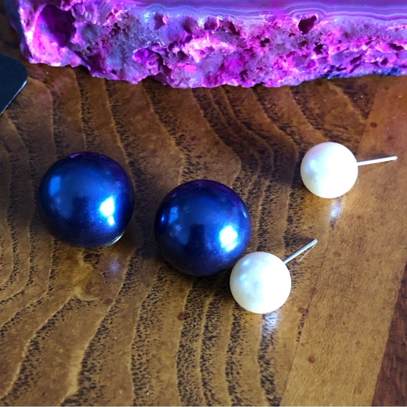 Jewelry Double sided faux Pearl pierced earrings Size ONE SIZE - 5 Thumbnail
