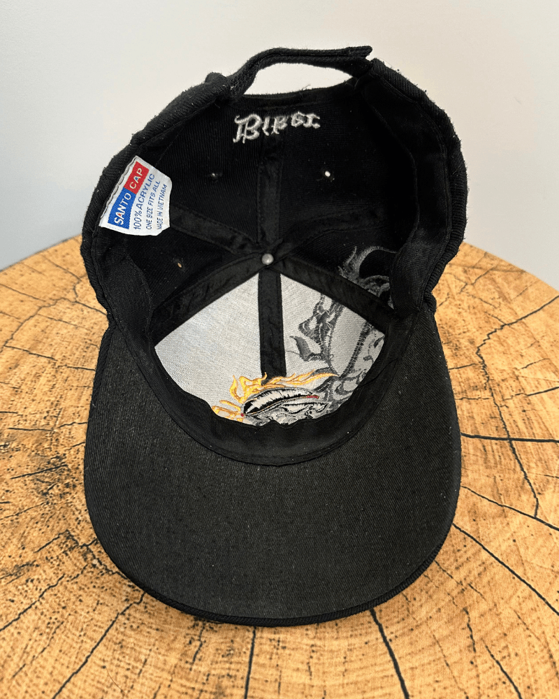 Vintage Vintage Biker To The Bone Skull Flame Strap Back Cap Hat Size ONE SIZE - 6 Thumbnail