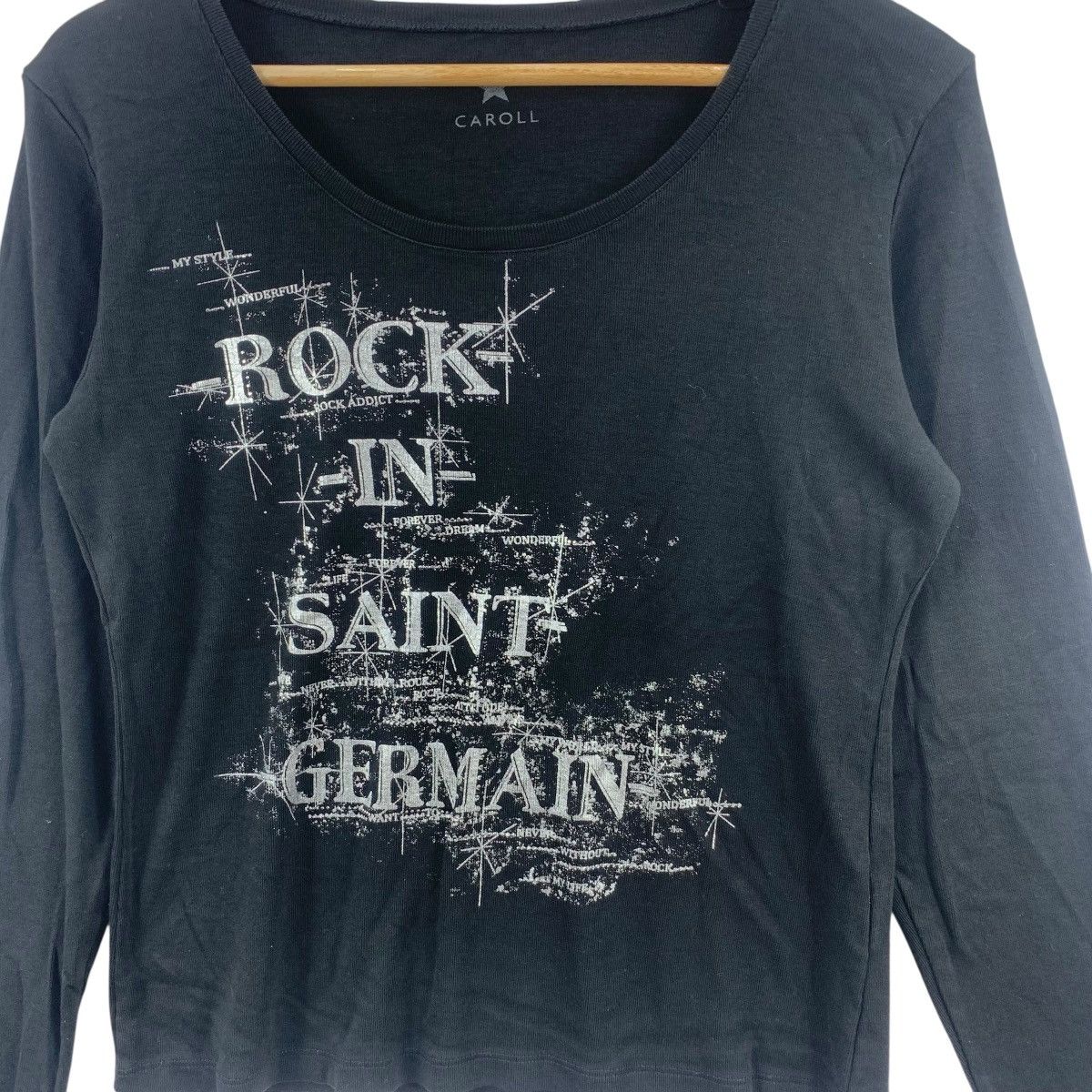 Japanese Brand CAROLL PARIS Rock In Saint Germain Bling Tee Shirt Top Long Size S / US 4 / IT 40 - 5 Thumbnail