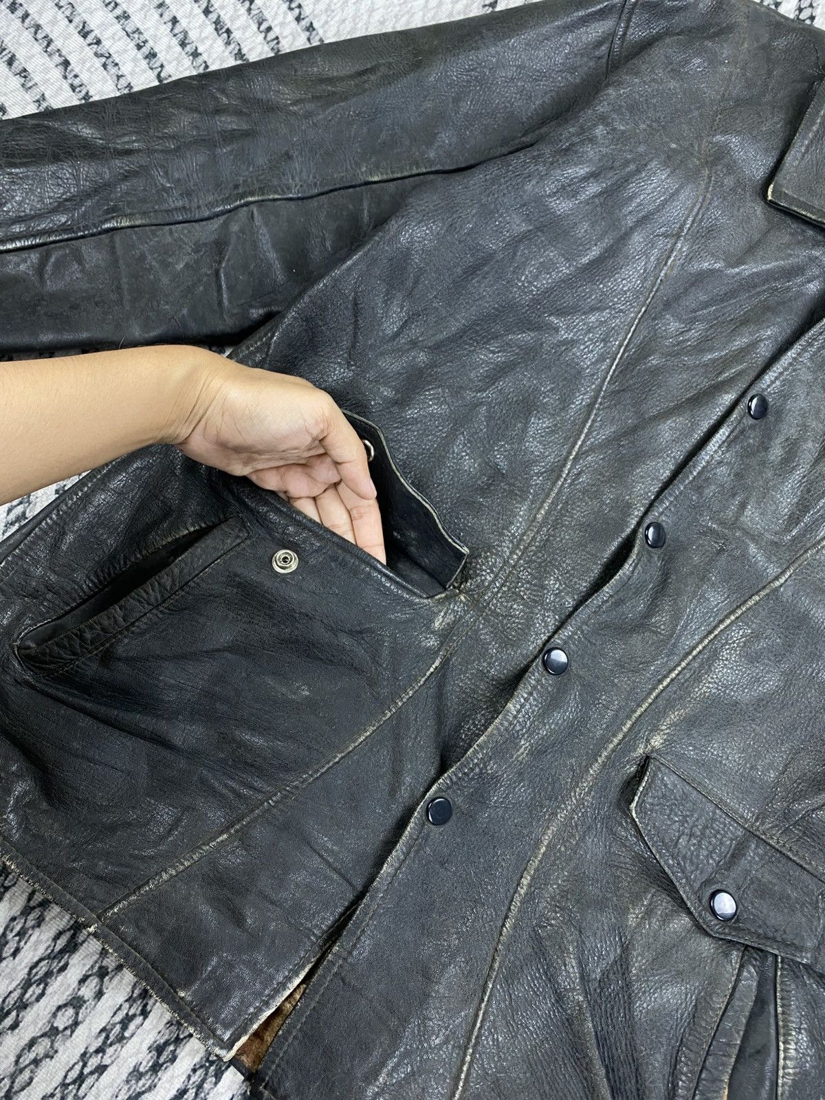 Japanese Brand Vintage Hight Class Hide Men’s Wear Zip-Up Leather Jacket Size US M / EU 48-50 / 2 - 8 Thumbnail