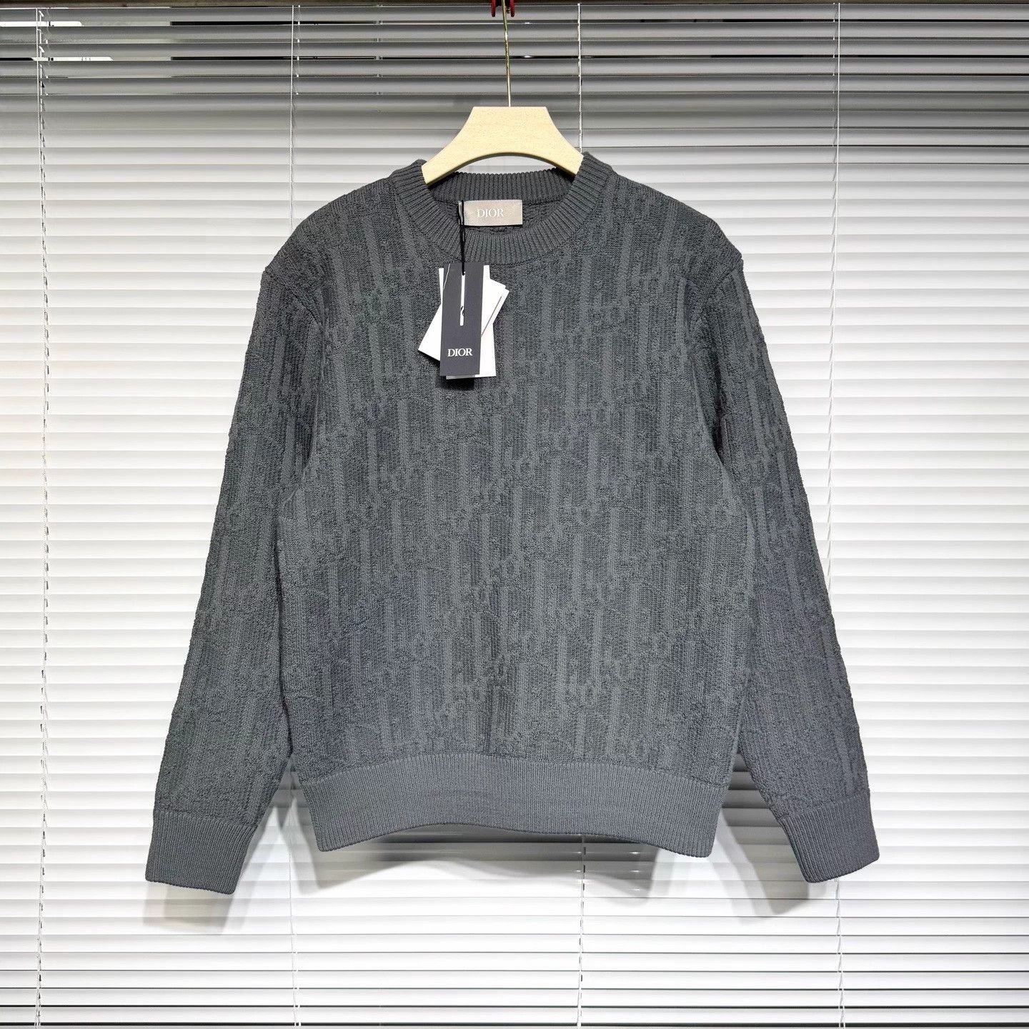 Dior DIOR Oblique 25FW Blue Gray Sweater S Size US S / EU 44-46 / 1 - 1 Thumbnail