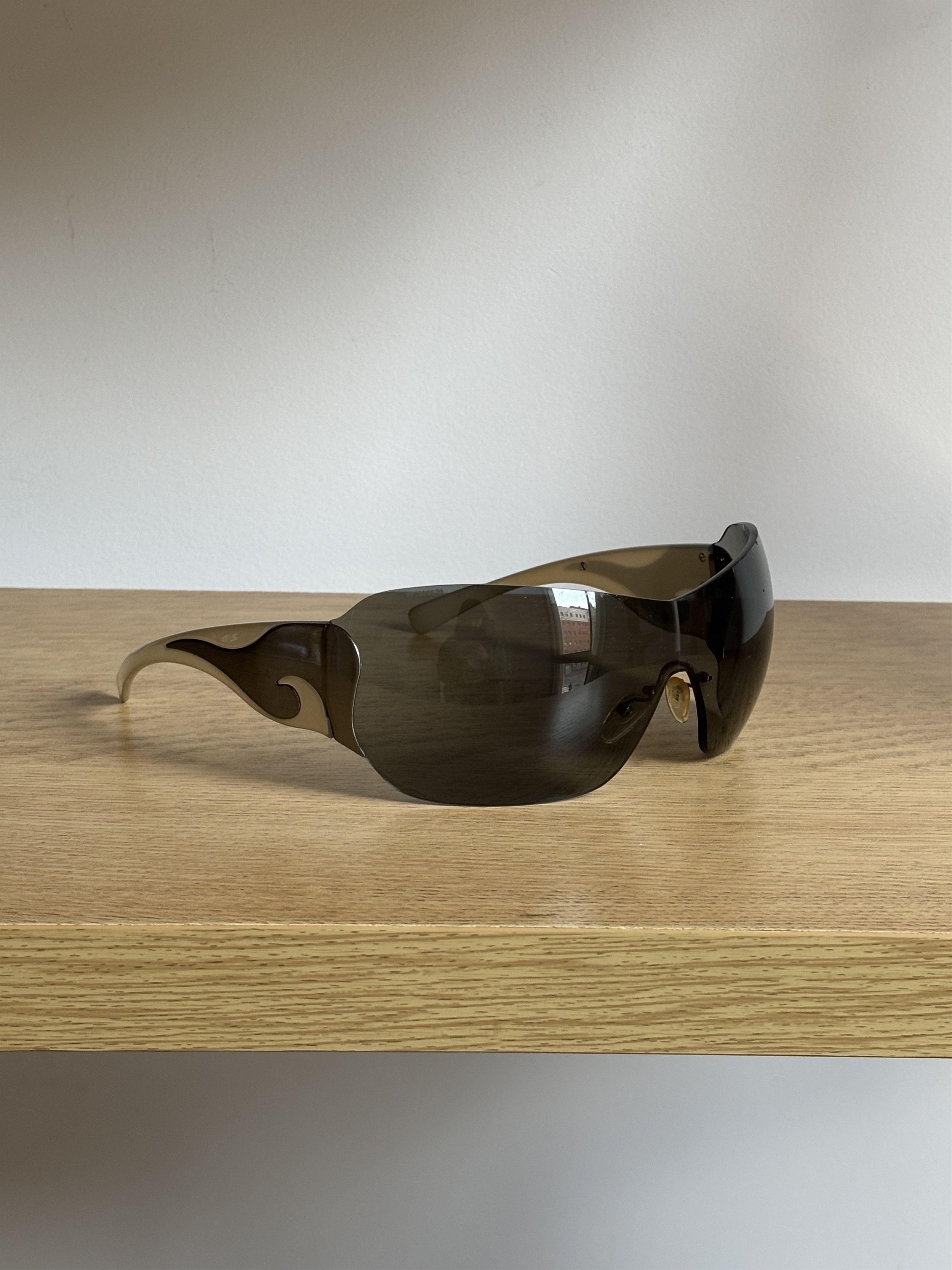 Prada PRADA Sunglasses Flame 2004 Star Fire Rectangle Wrap Shield Size ONE SIZE - 4 Thumbnail