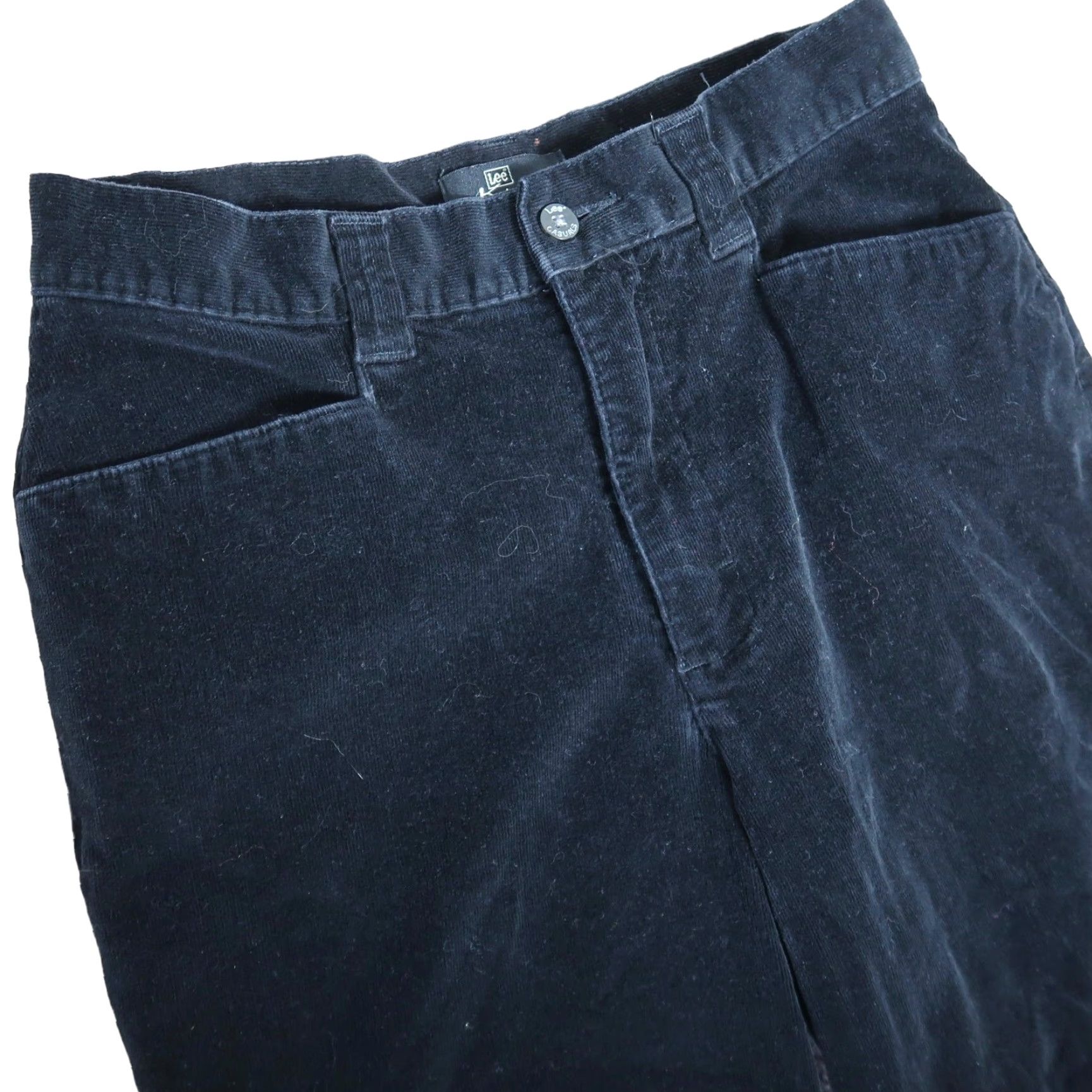 Lee VINTAGE 90s Lee black corduroy velvet straight leg pants 8 Size 28" / US 6 / IT 42 - 2 Thumbnail